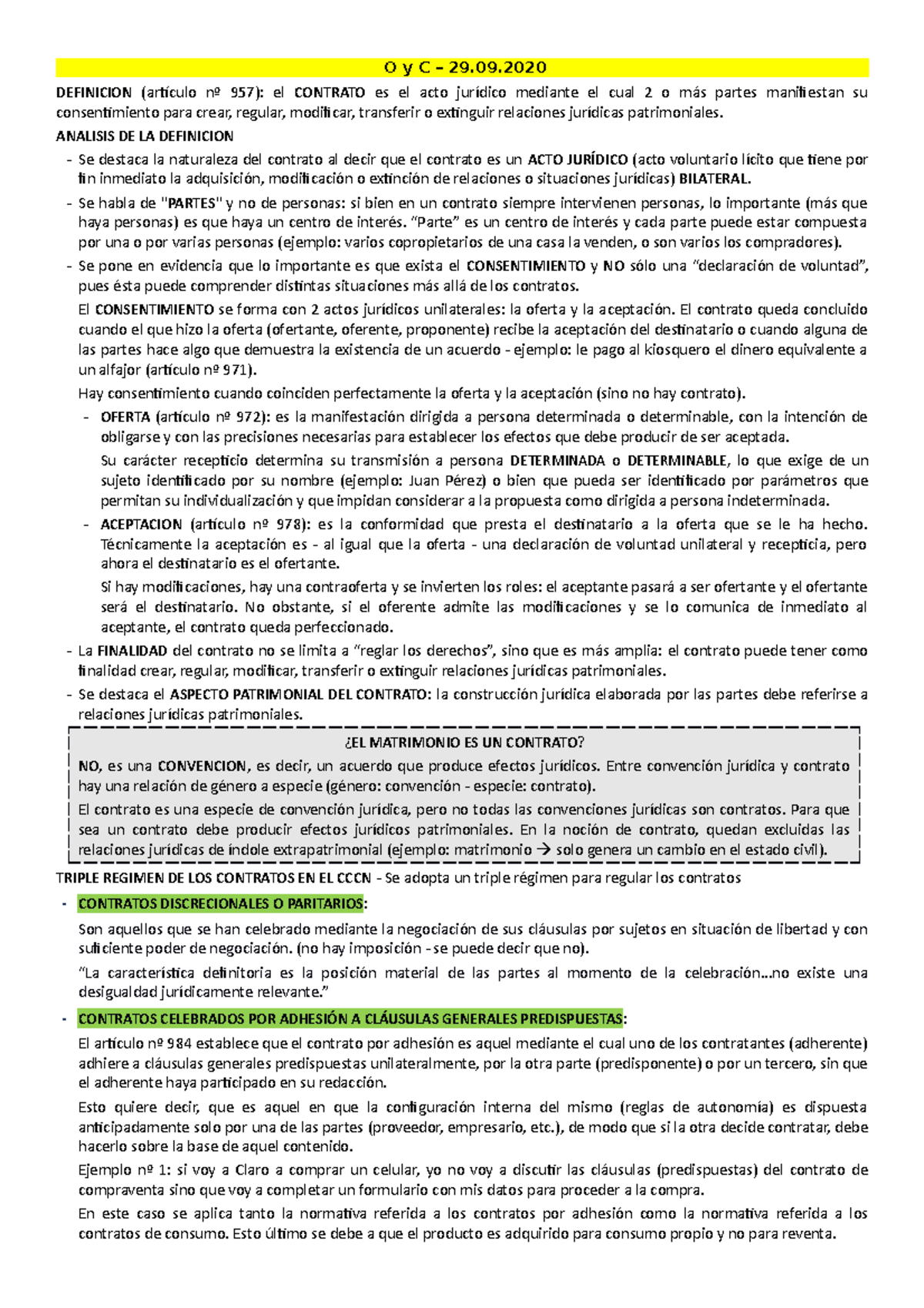 Resumen - 2° Parcial - Obligaciones Y Contratos - O Y C – 29 ...