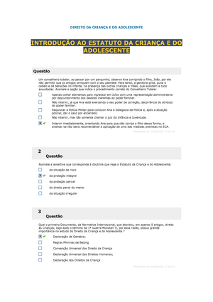 OELA cria e aplica QUIZ sobre conhecimentos gerais em relação ao Estatuto  da Criança e do Adolescente (ECA)