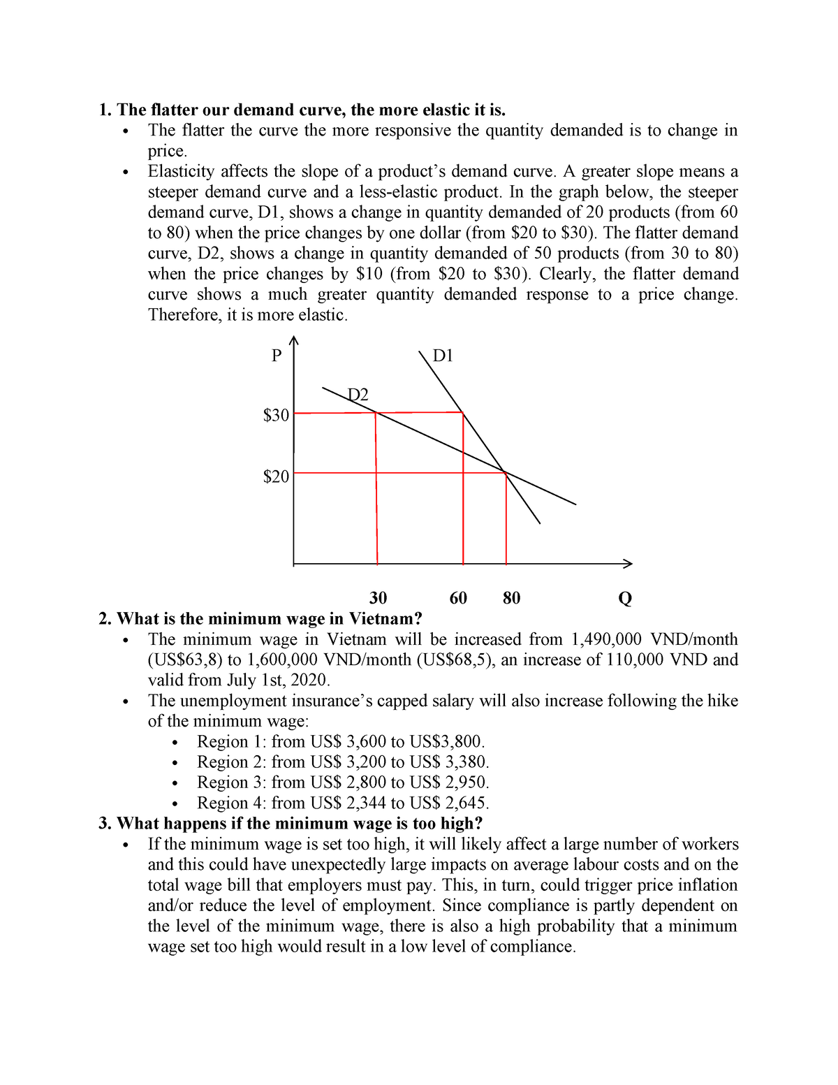 Elasticity of demand - 1. The flatter our demand curve, the more ...