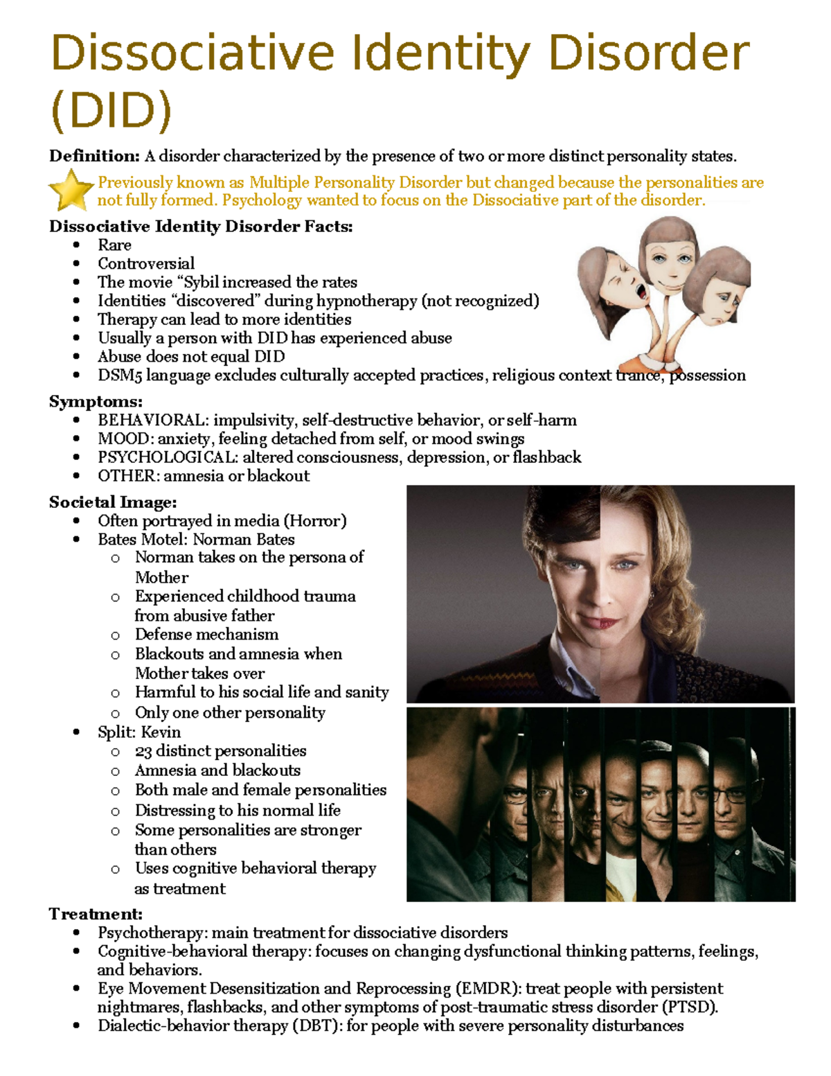 research topics about dissociative identity disorder