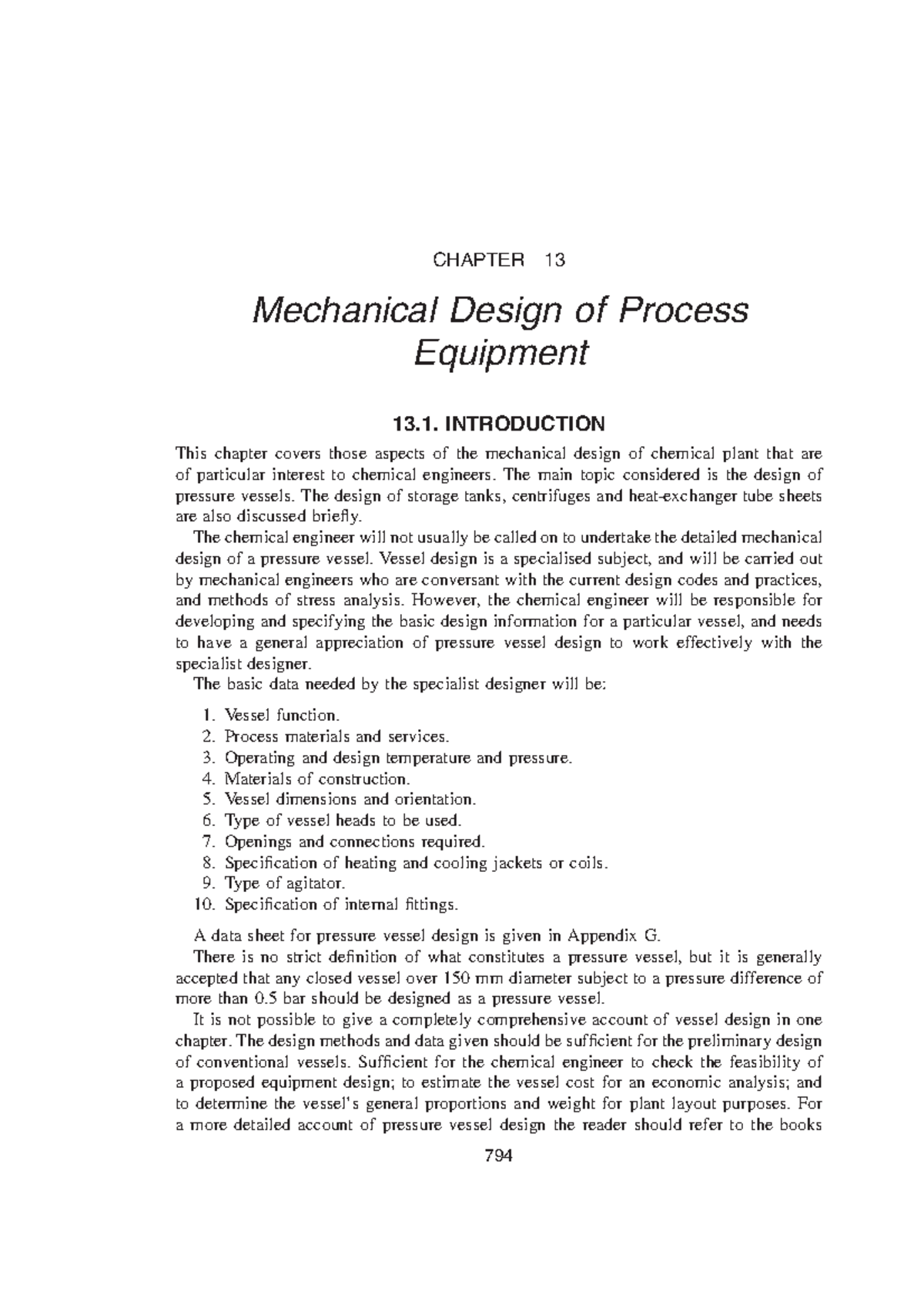 Mechanical Design of Process Equipment Coulson 13 CHAPTER 13