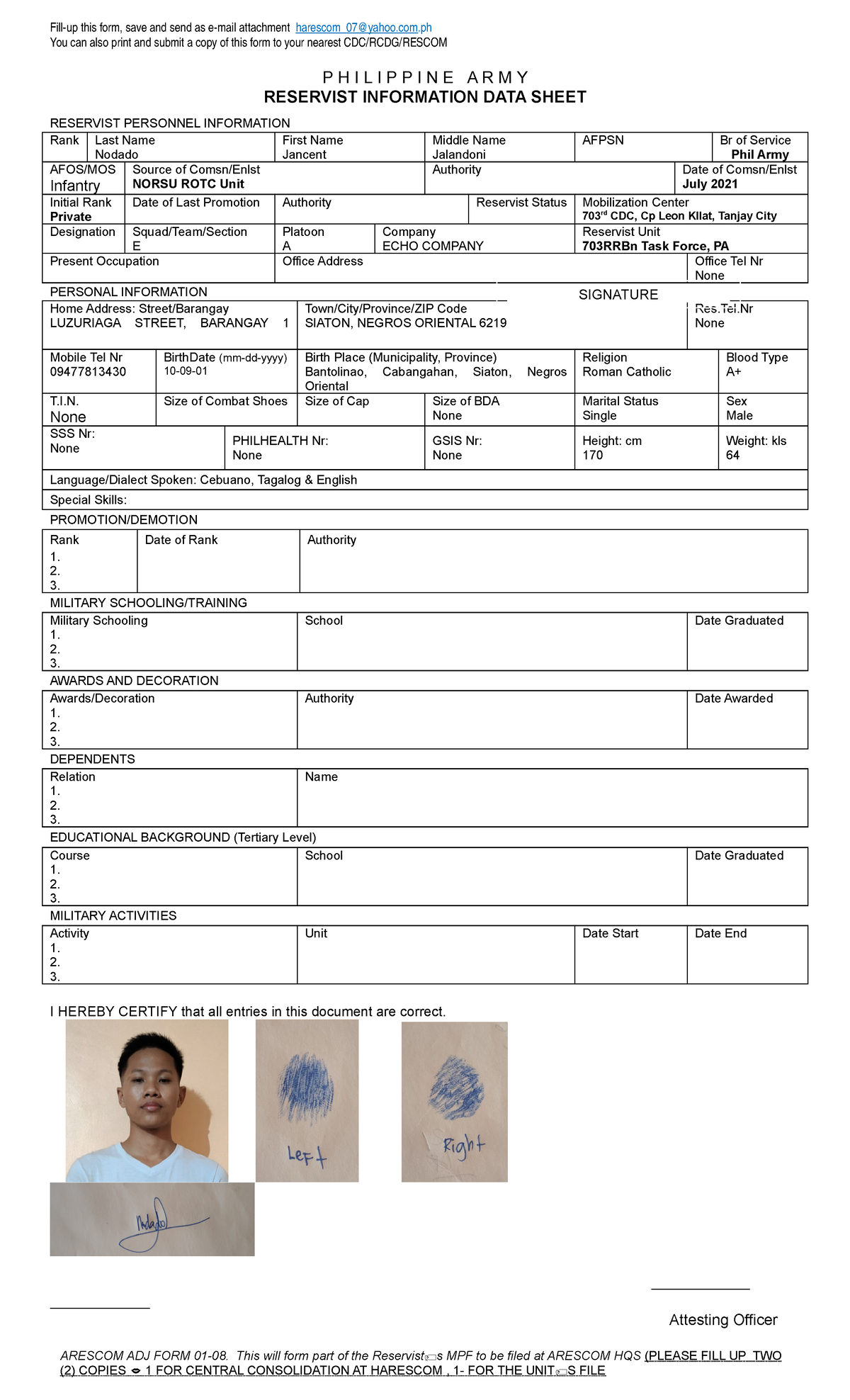 RIDS File document Fillup this form, save and send as email