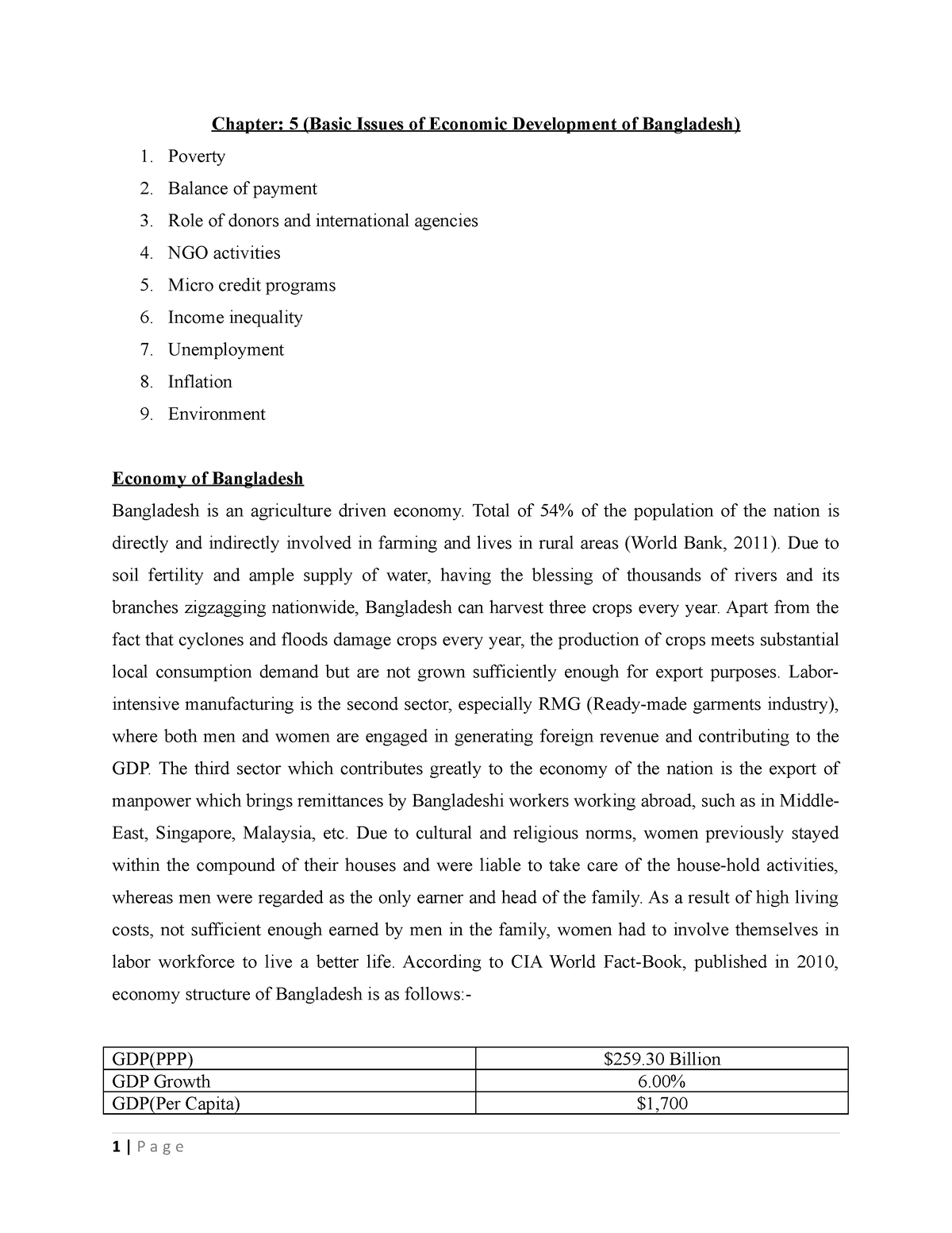 economic development of bangladesh essay