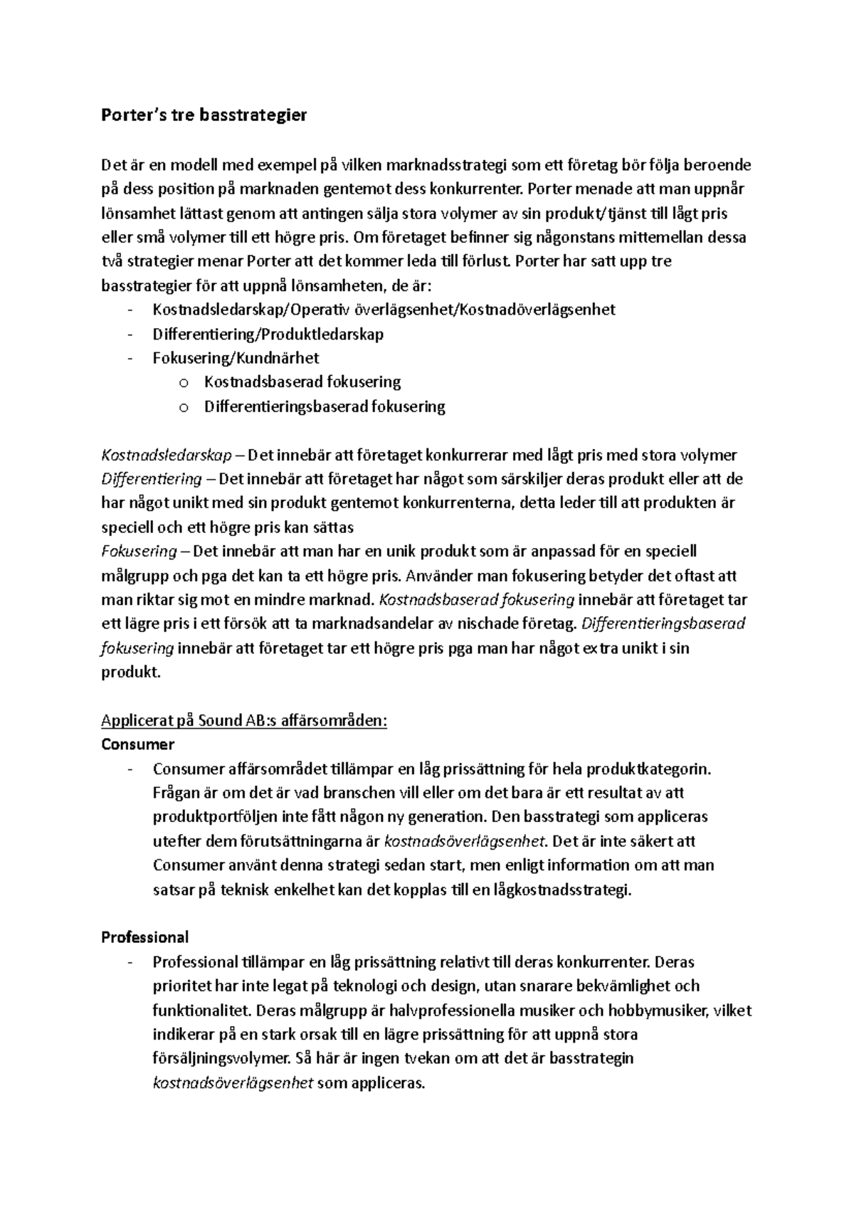 porter-s-tre-basstrategier-praktikfall-porter-s-tre-basstrategier