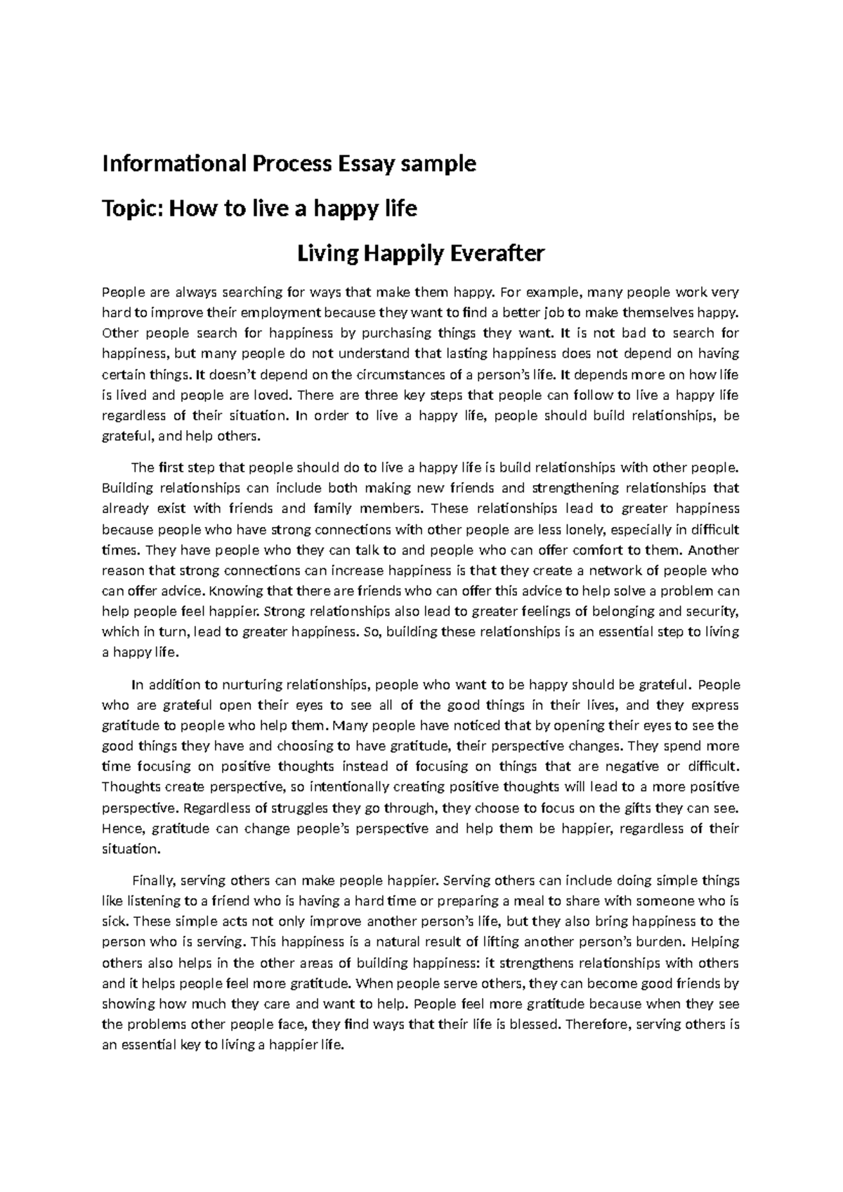 Process Essay samples - EQT Review - Informational Process Essay sample ...