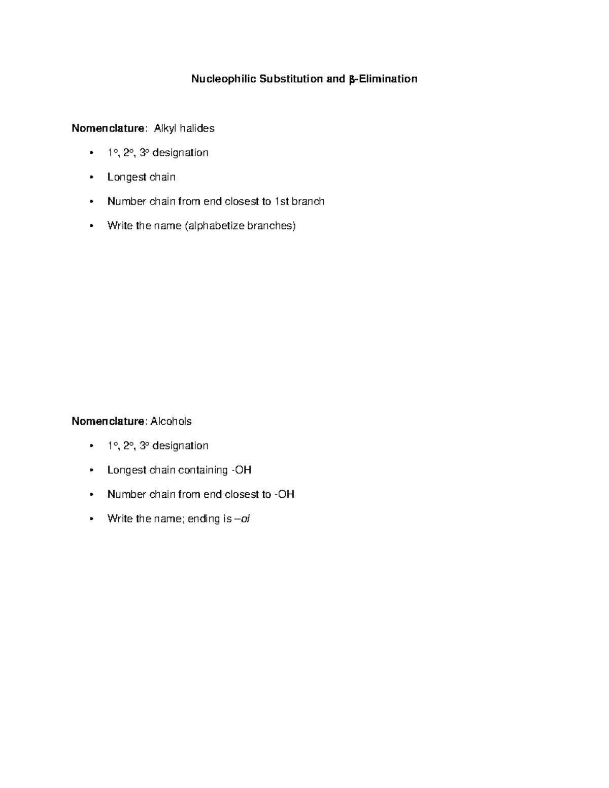 Subst Elim Notes - Nucleophilic Substitution and -Elimination ...