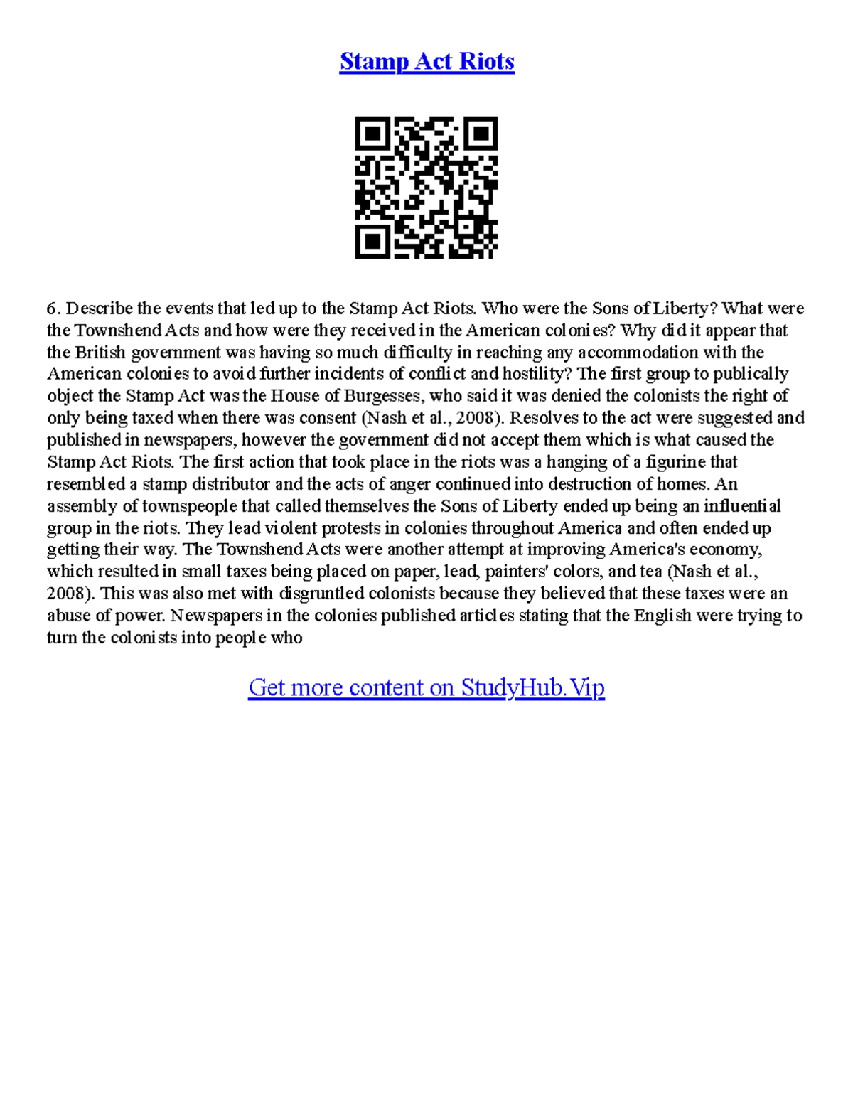 essay on stamp act