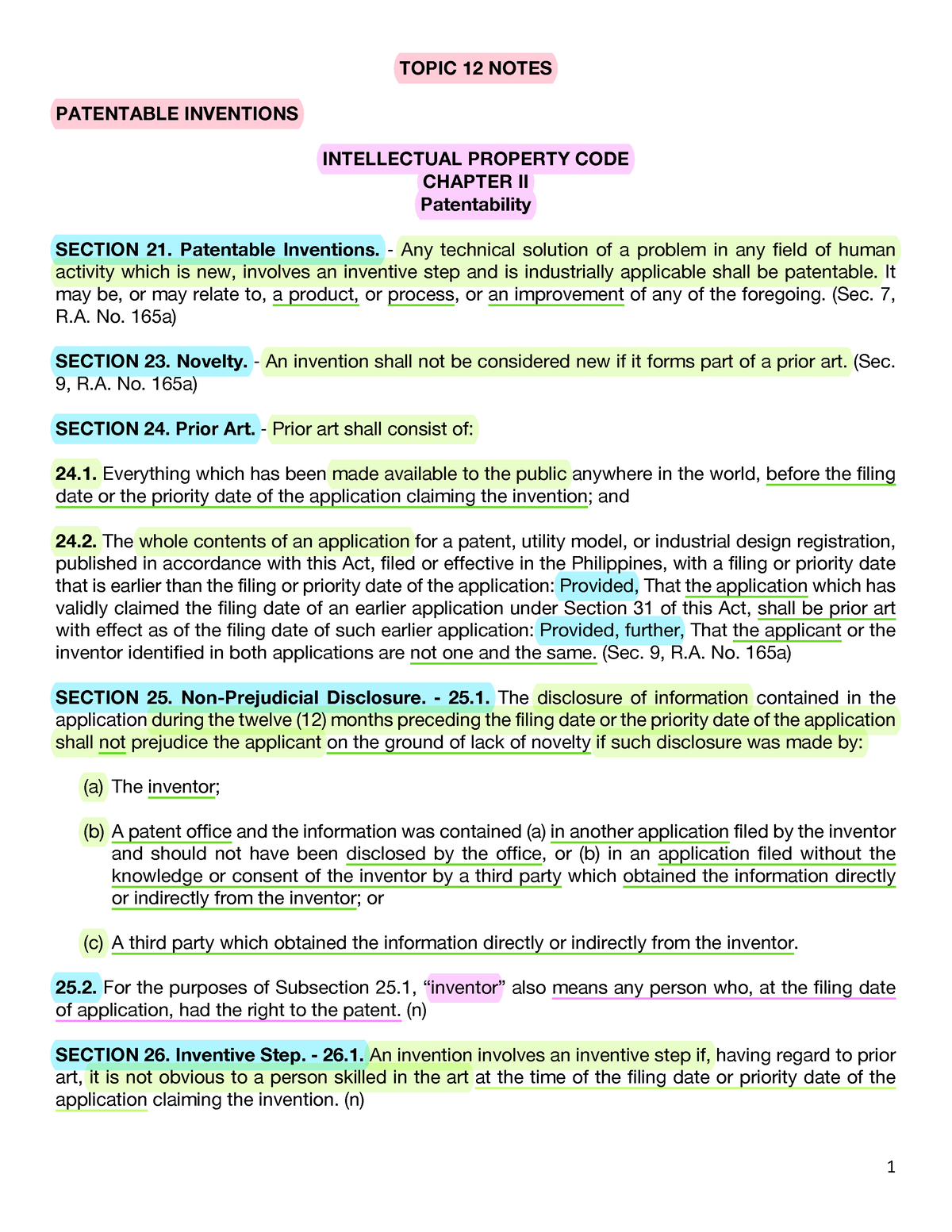 thesis topics for patent law