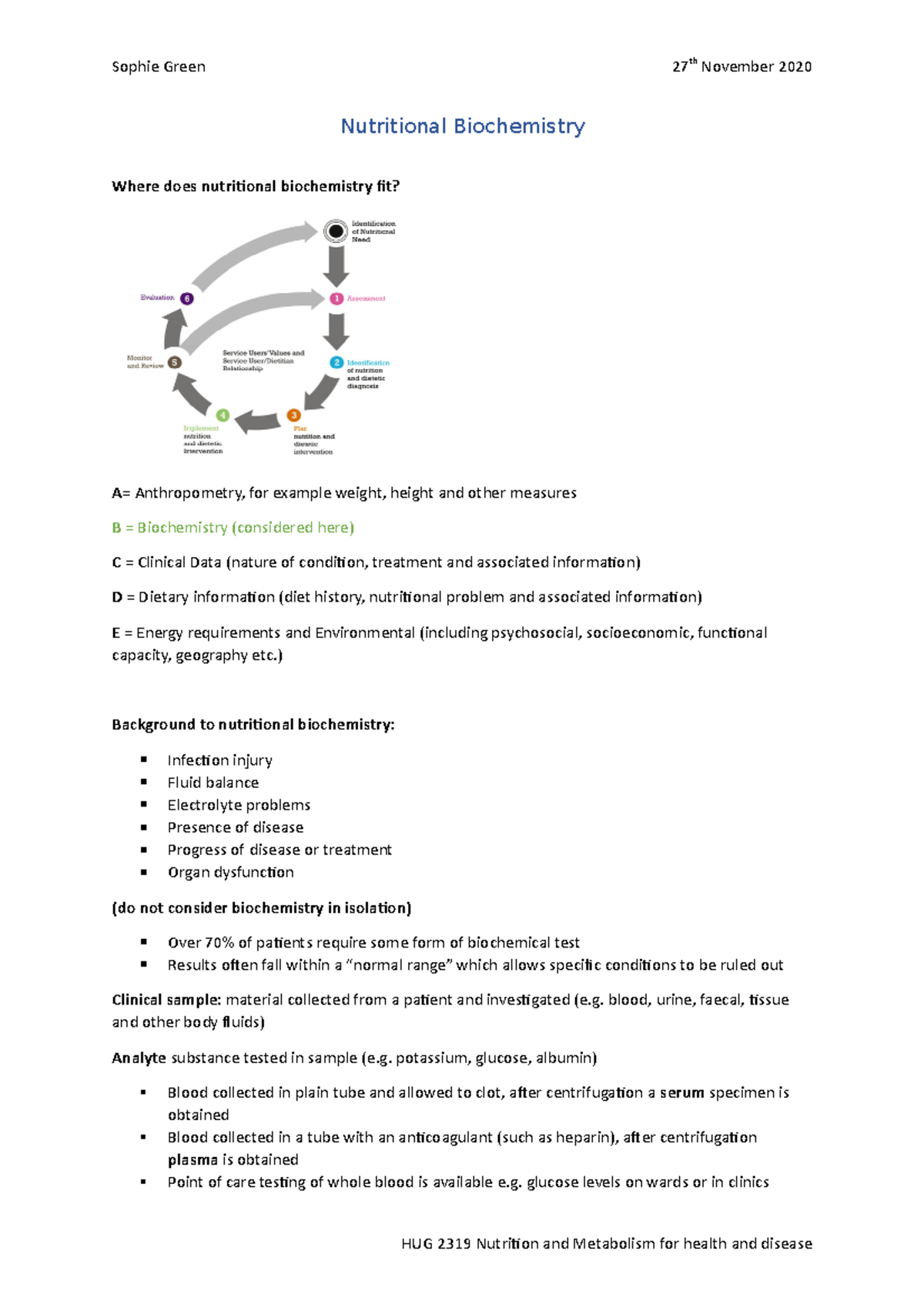 Nutritional Biochemistry Lecture Notes - Nutritional Biochemistry Where ...