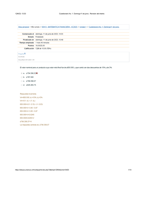 Cuestionario 1 Mate Financiera - Área Personal / Mis Cursos / 00413 ...