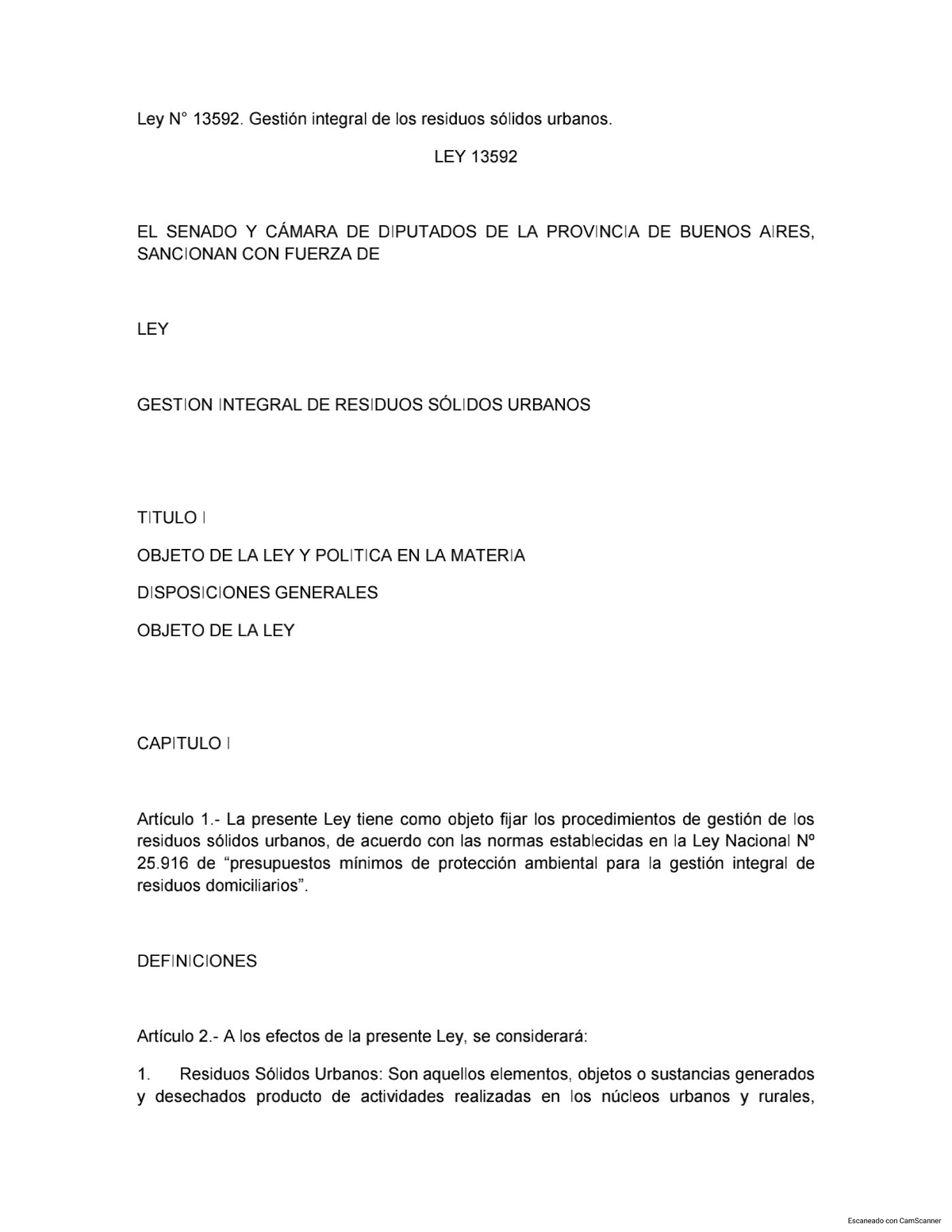 Ley 13592 - Seleccion - Ley 13592. Gestión integral de los residuos ...