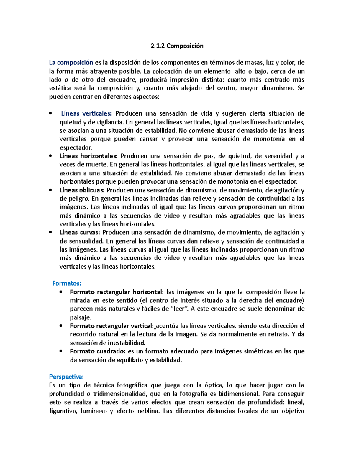 2.1.2. Composición 2.1 Composición La composición es la disposición