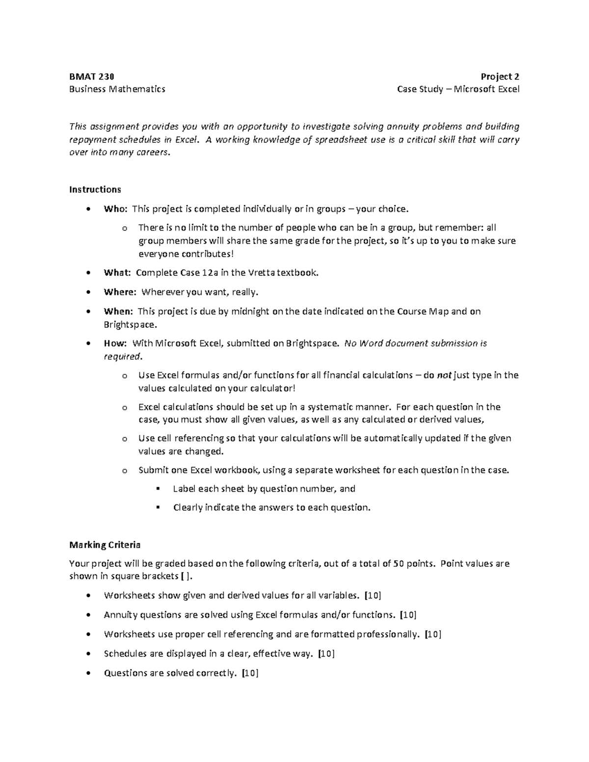 excel case study 2