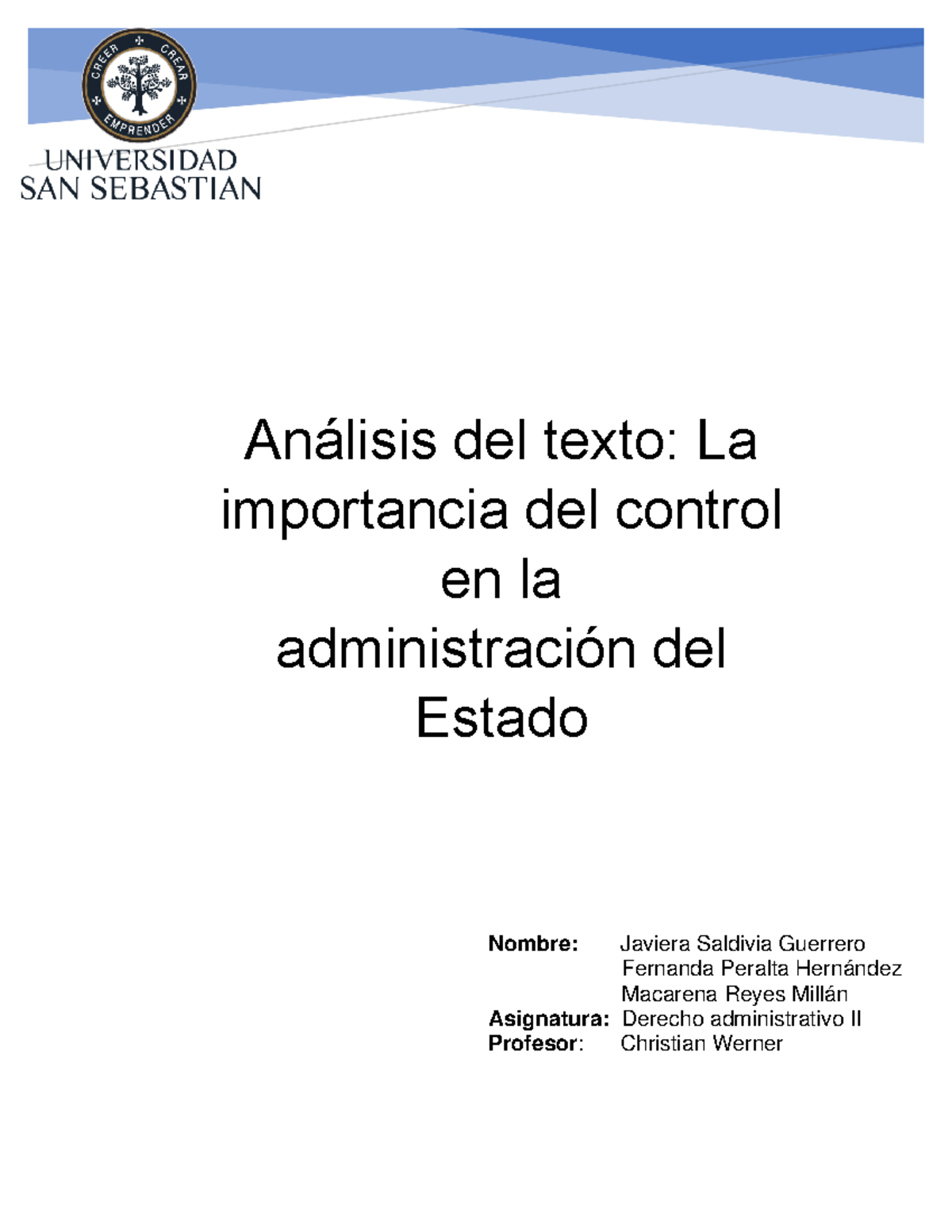 Resumen la importancia del control en la adm del estado Análisis del