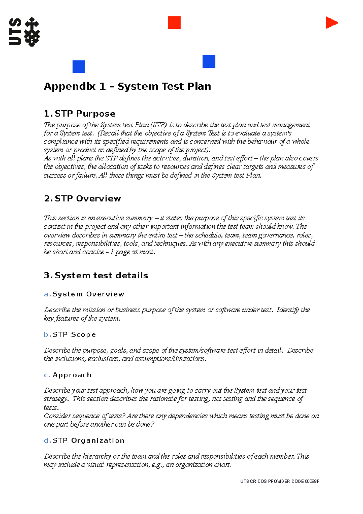 System Test Plan Template-1 - Appendix 1 – System Test Plan 1. STP ...