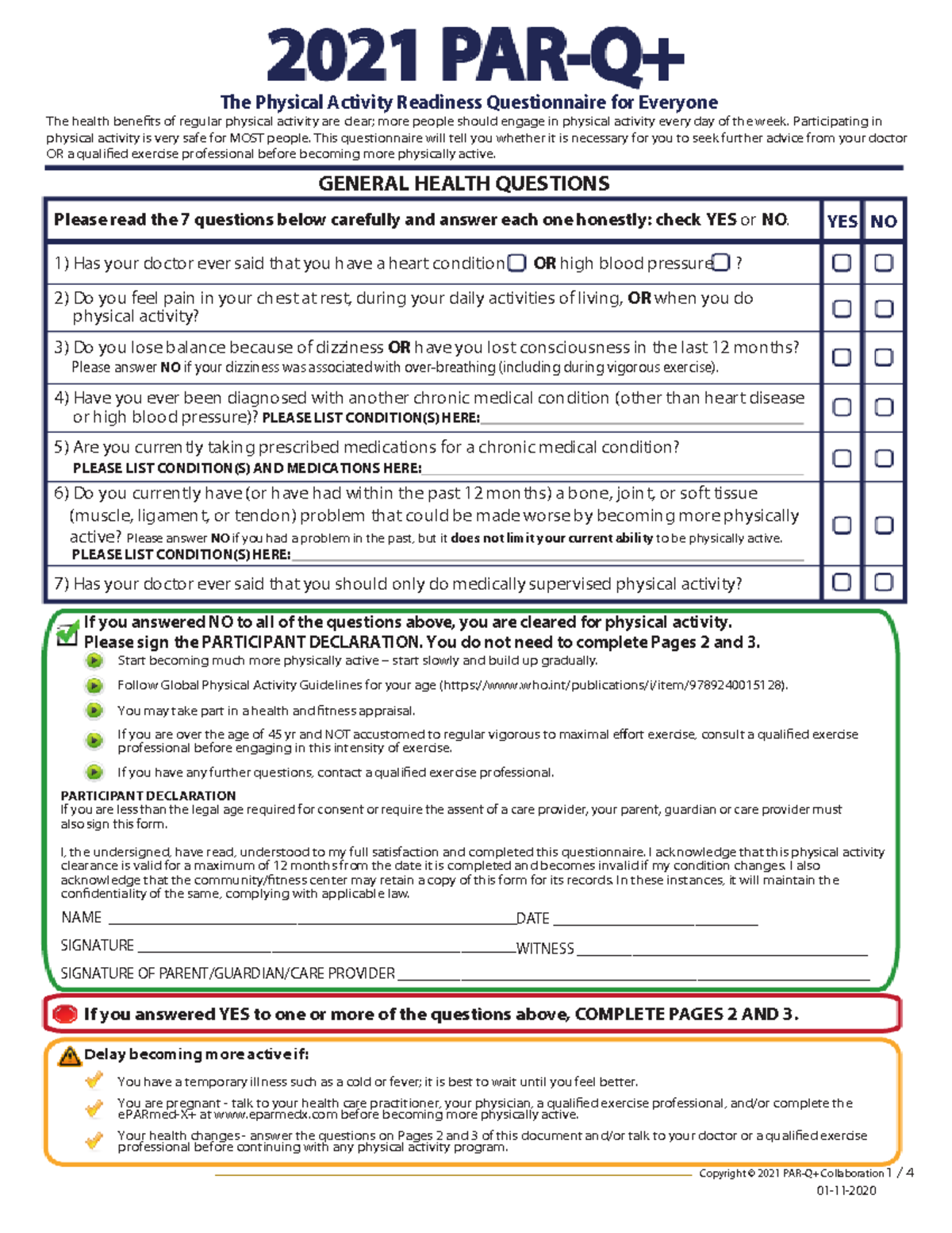 2021 PAR Q General Health Questions File 1 The Physical Activity 