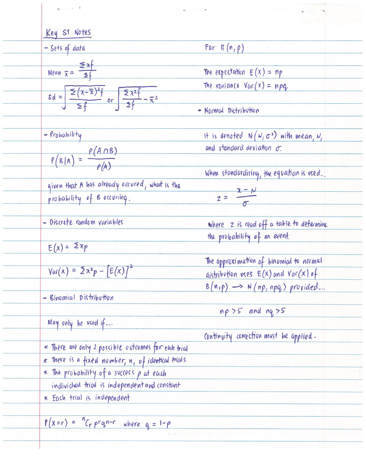 A Level Statistics Notes - Introduction To Biostatistics - Studocu