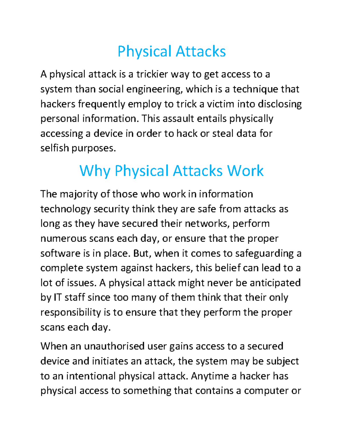 Why Physical Attacks Work and Discovering Vulnerabilities and Securing ...
