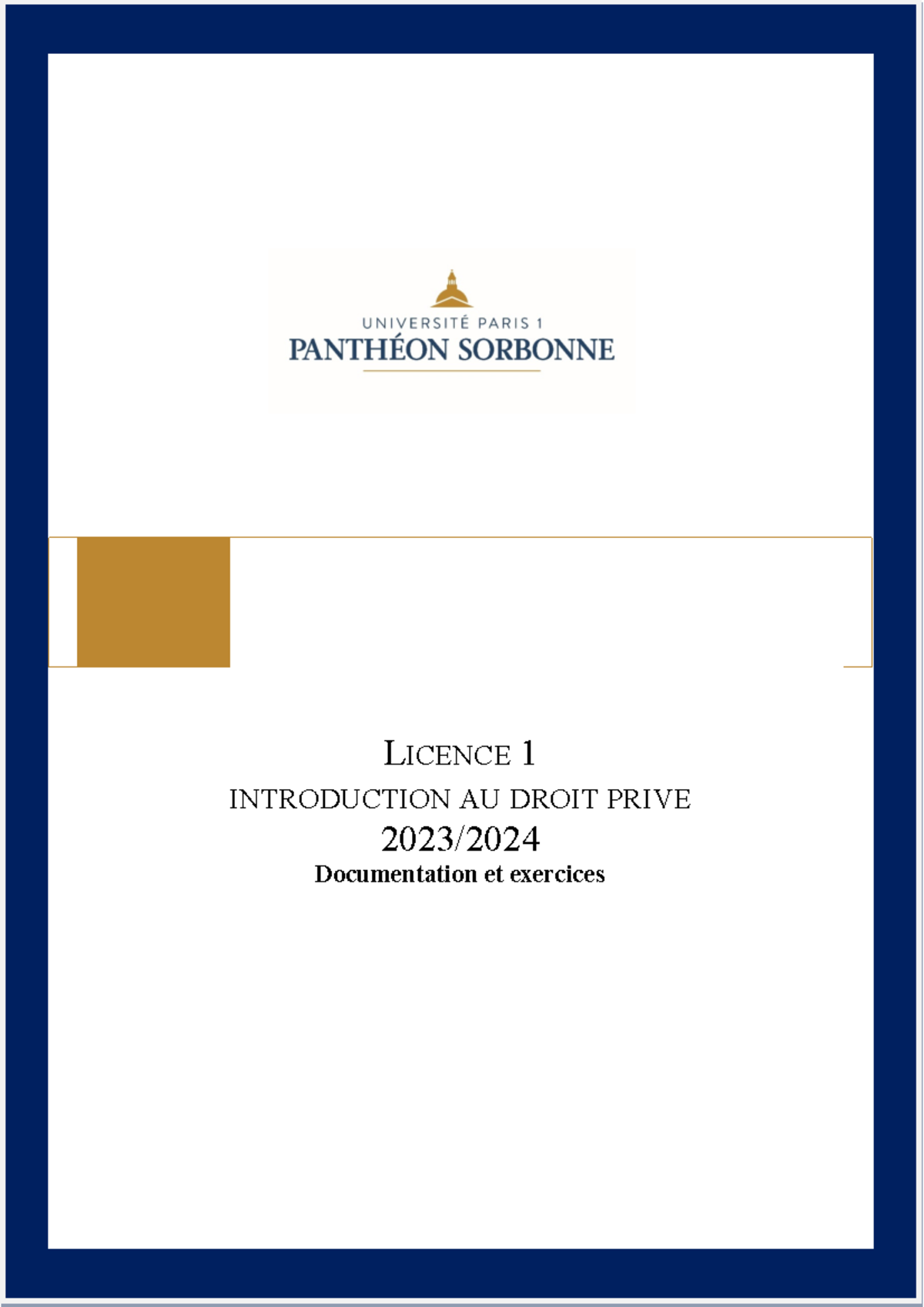 Documentation et exercices Droit prive - LICENCE 1 INTRODUCTION AU ...