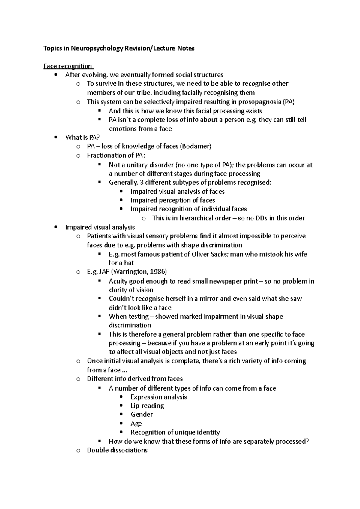 Topics in Neuropsychology Revision 2 - Topics in Neuropsychology ...