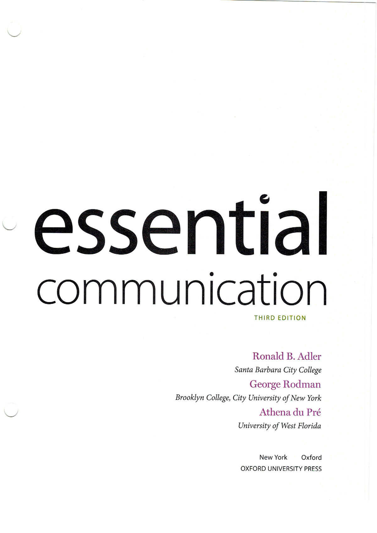 Communication Essentials Chapters 1 And 2(1) - COMM108 - Studocu