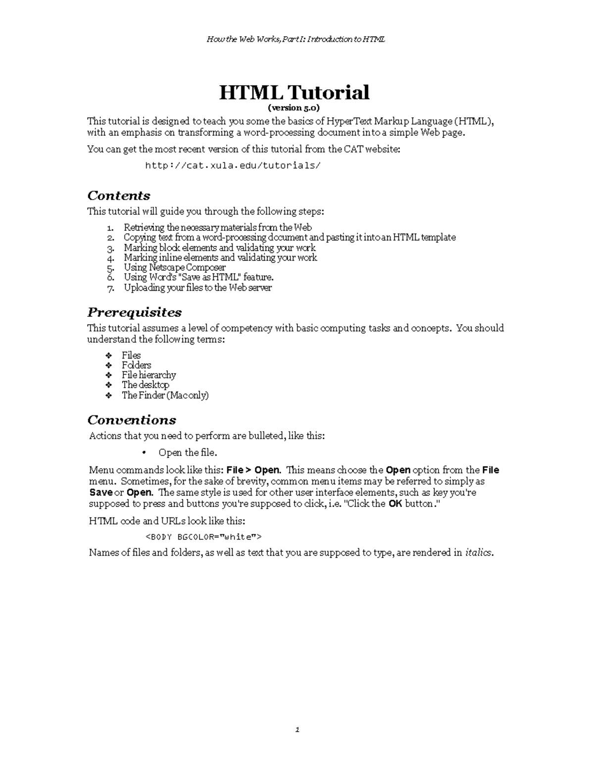 Html - It is practice meterial - HTML Tutorial (version 5) This ...