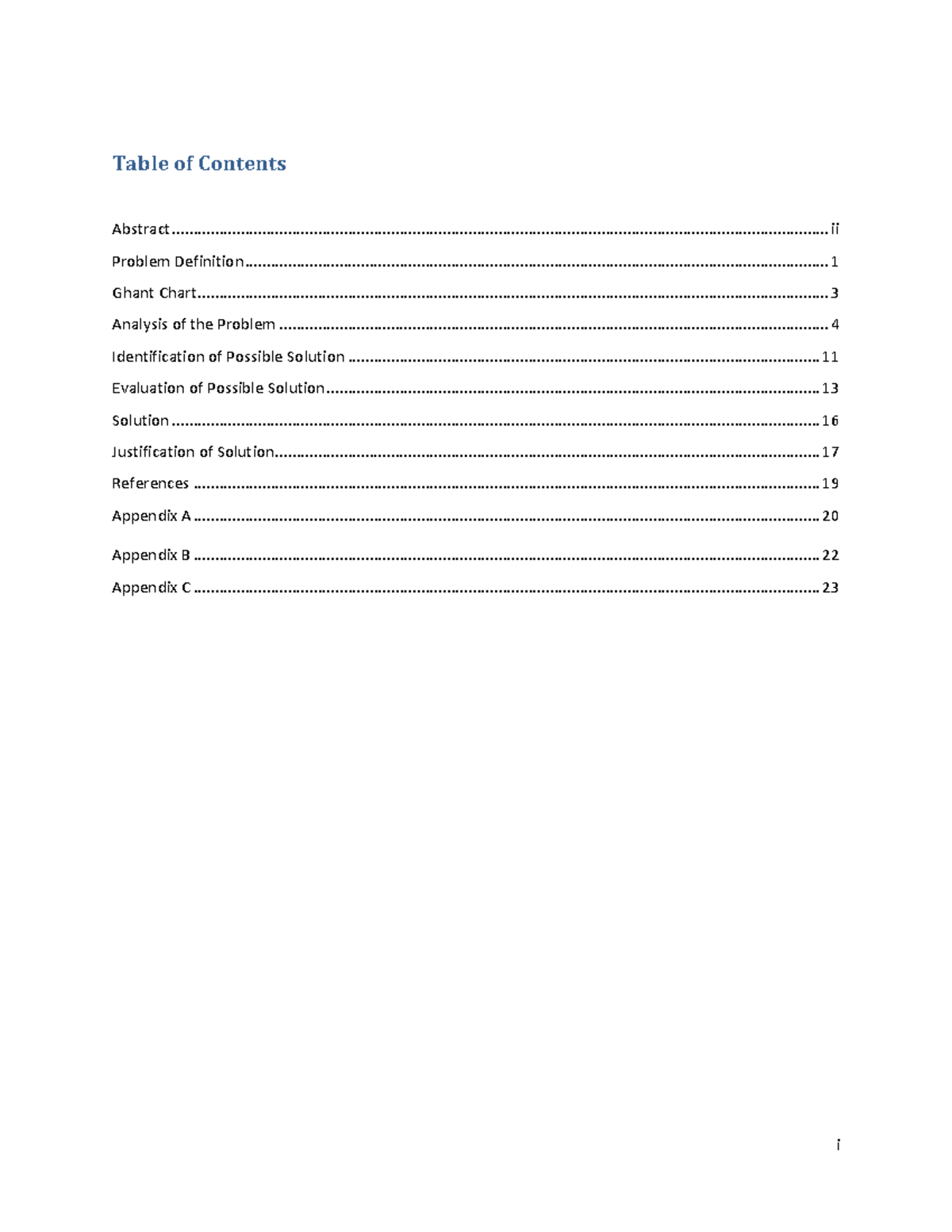 Cape-unit-1-ia-sample - i Table of Contents Problem Definition Abstract ...