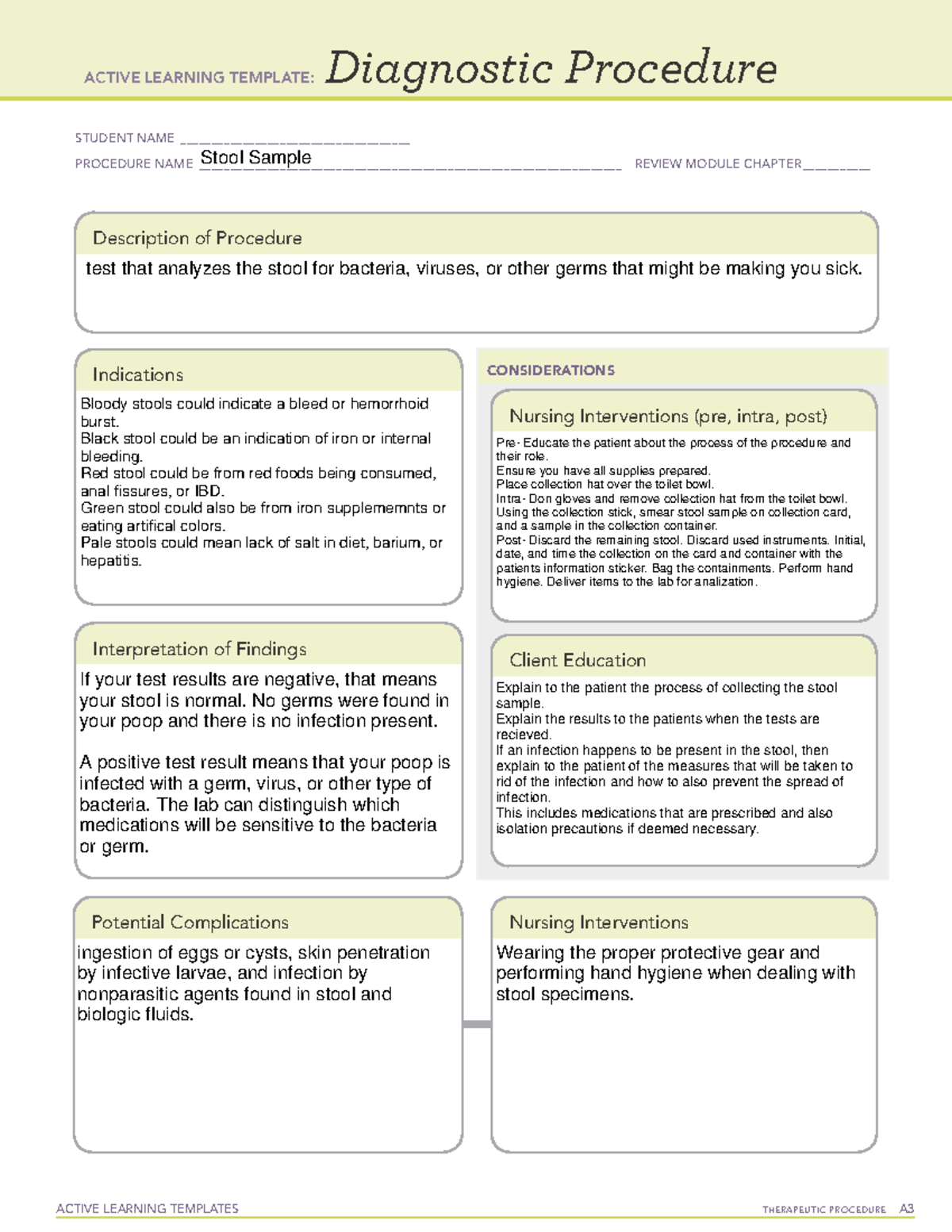 Diag Proc Wk6 PEDS - Break down of diagnostic procedure. - ACTIVE ...