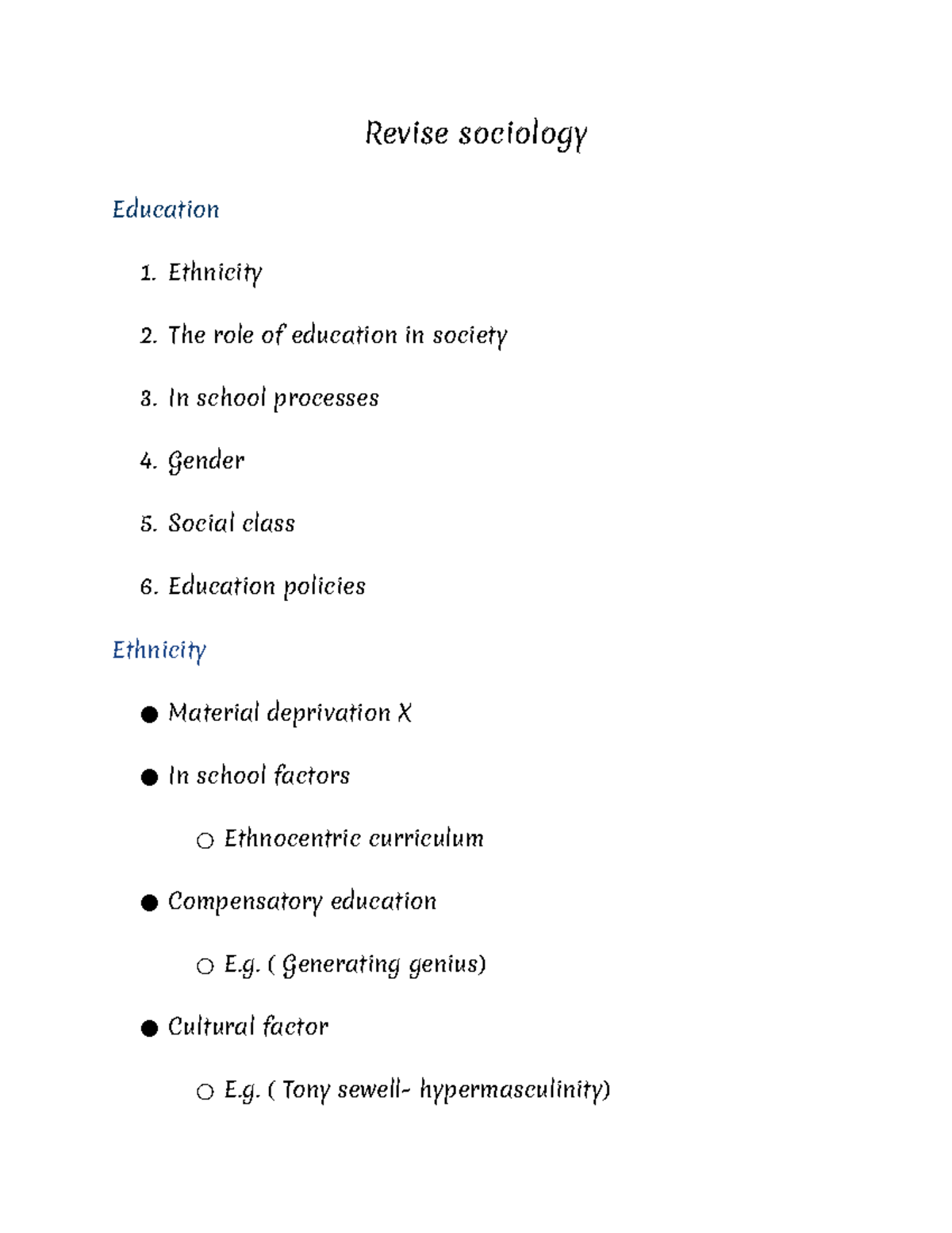 case study revise sociology