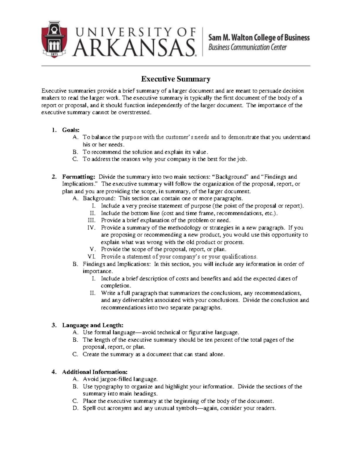 Executive Summary - 62zggg - Executive Summary Executive summaries ...