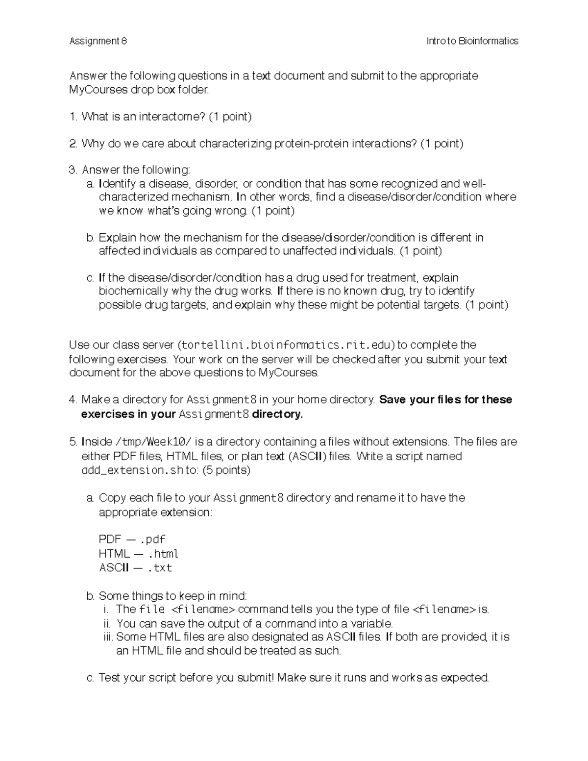 Assignment 8 - weekly hw - Answer the following questions in a text ...