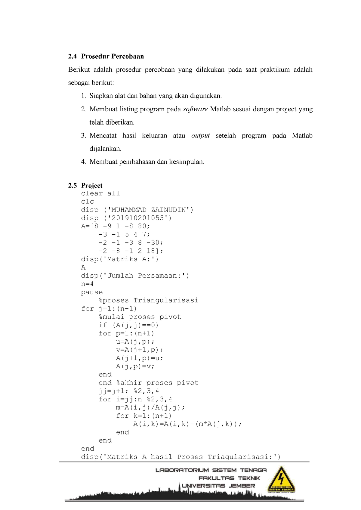 DATA BAB 2 Analisis Sistem Tenaga FIX - 2 Prosedur Percobaan Berikut ...