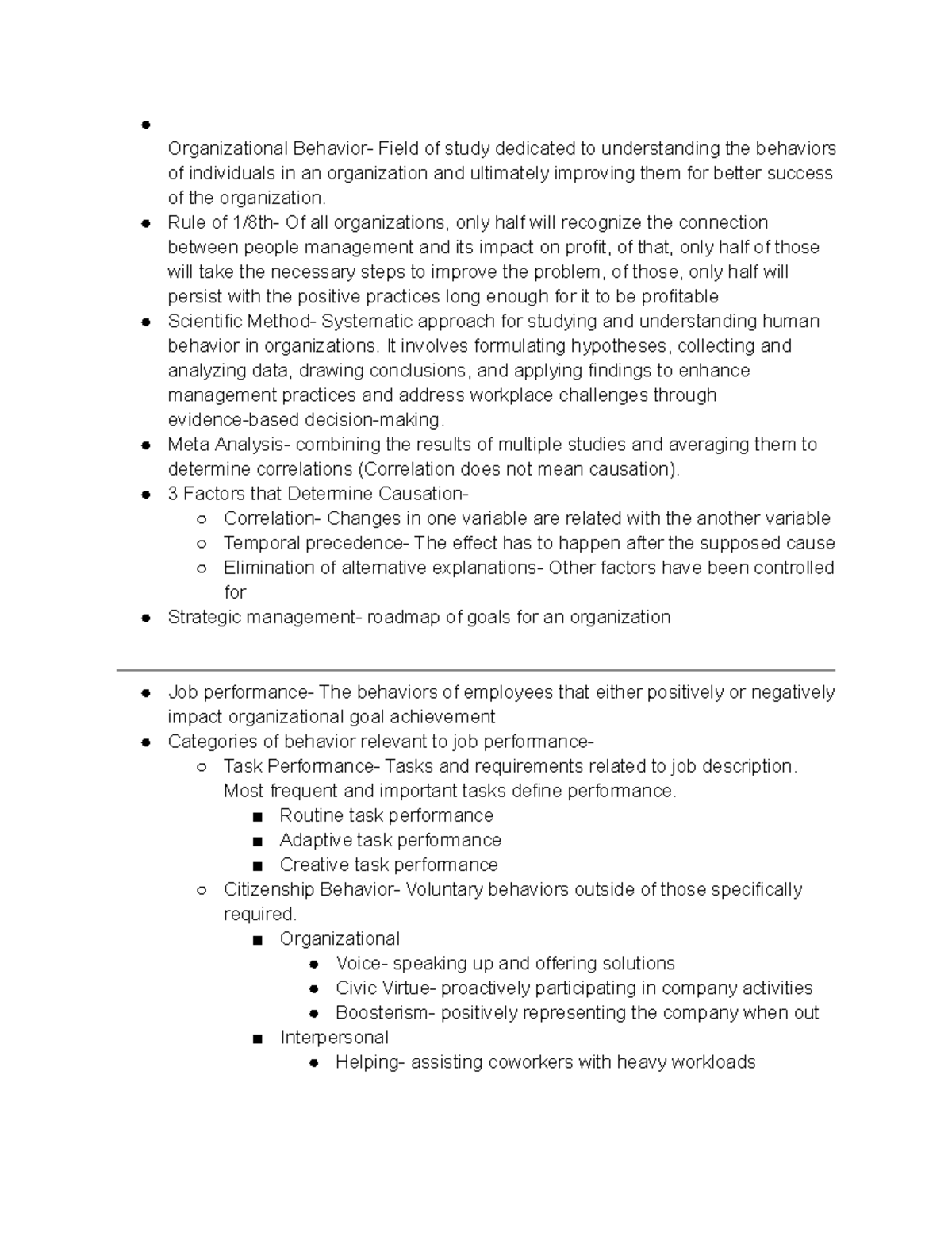 Guide for study - Summary Organizational Behavior - Organizational ...