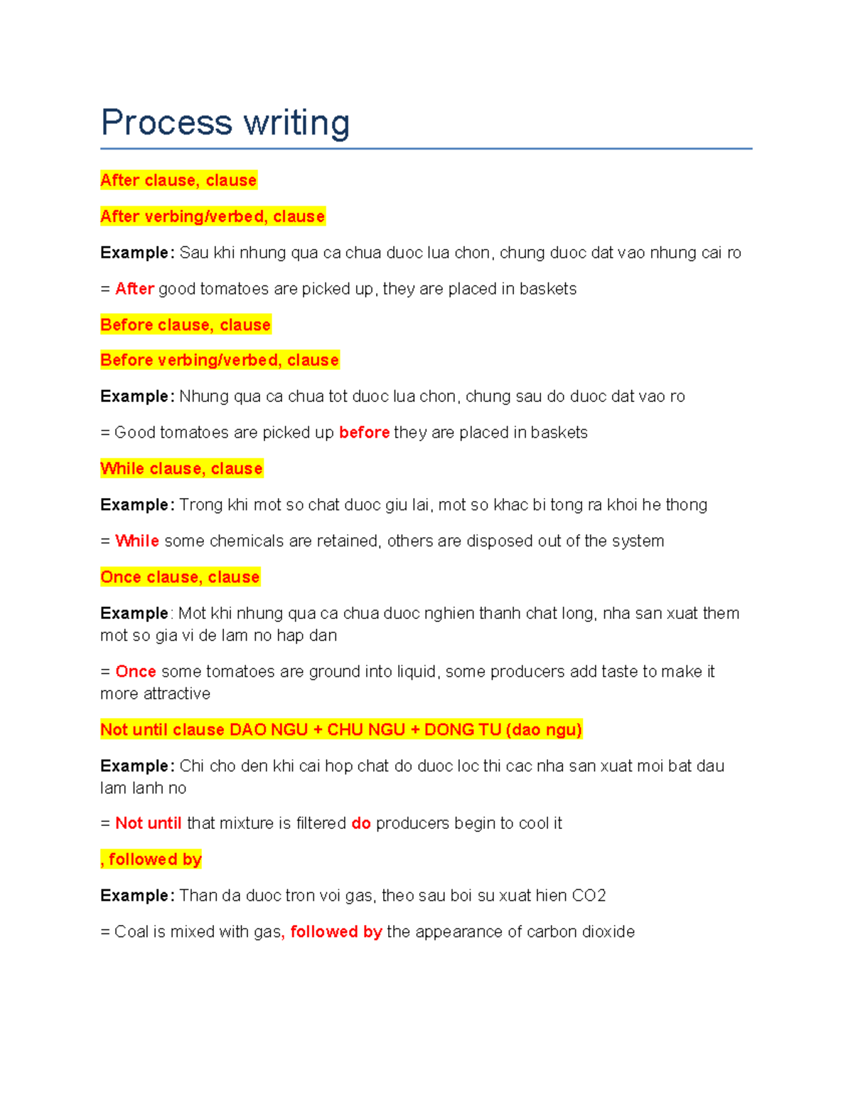 Process - Buoc 1: - In the first step, clause - In the initial step ...