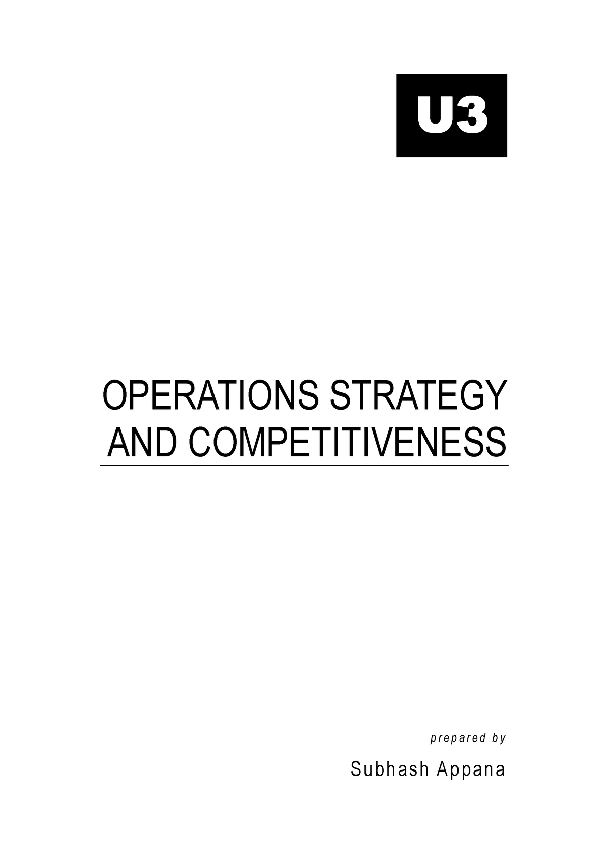 Mg202 U3 - Notes - Operations Management - Usp - Studocu