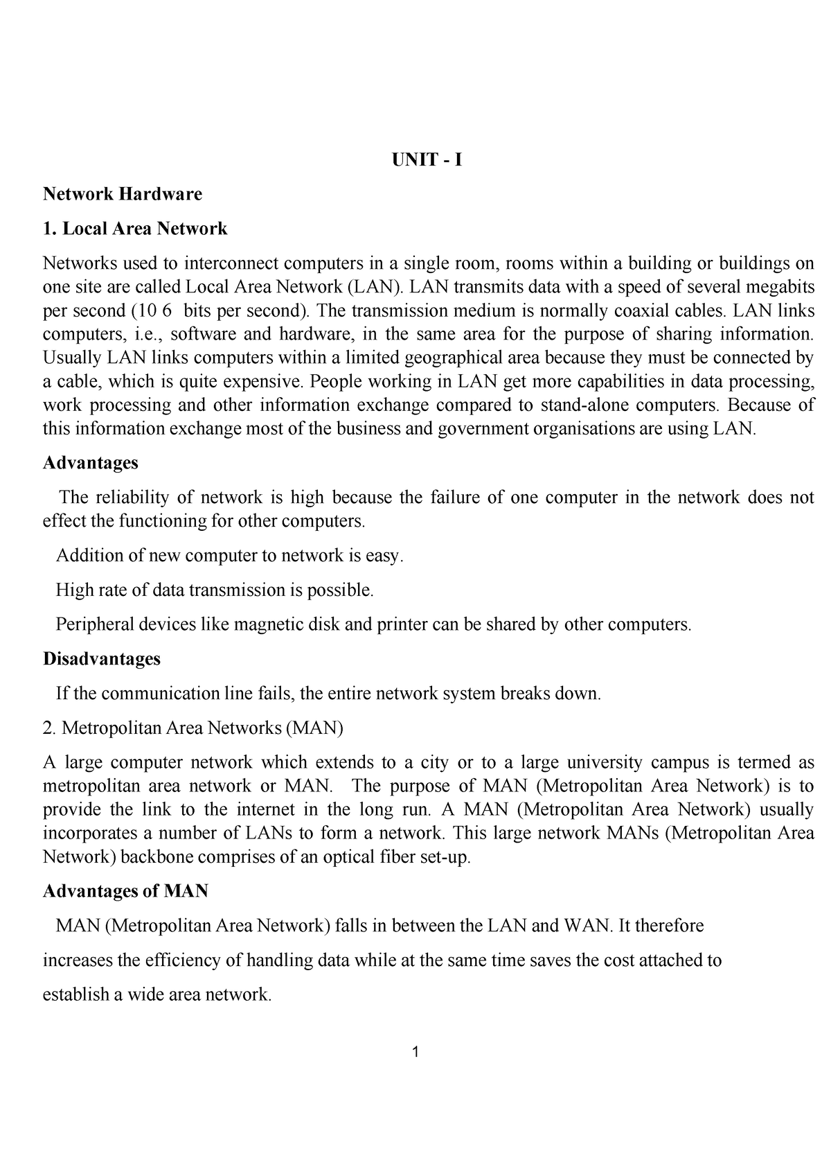 cn-unit-i-vujnbft-unit-i-network-hardware-1-local-area-network