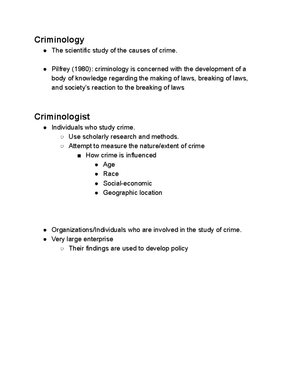 CJ Notes f - Help for future assignments - Criminology The scientific ...