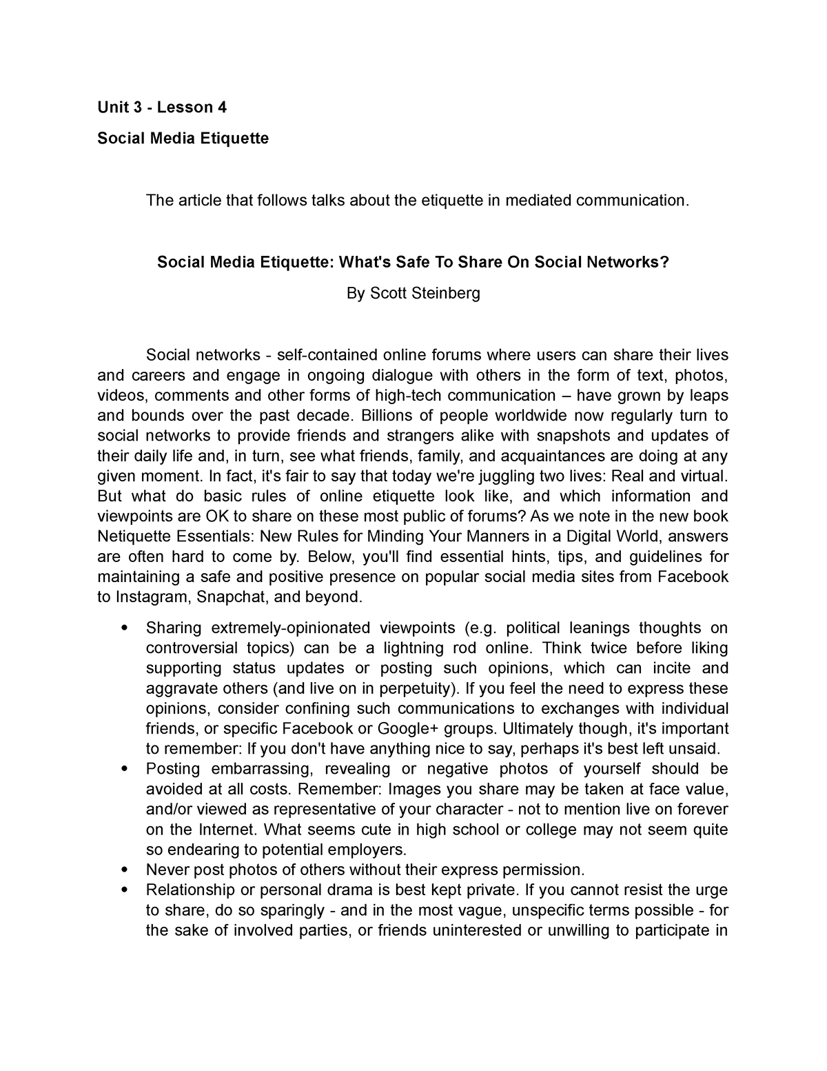 social-media-etiquette-unit-3-lesson-4-social-media-etiquette-the