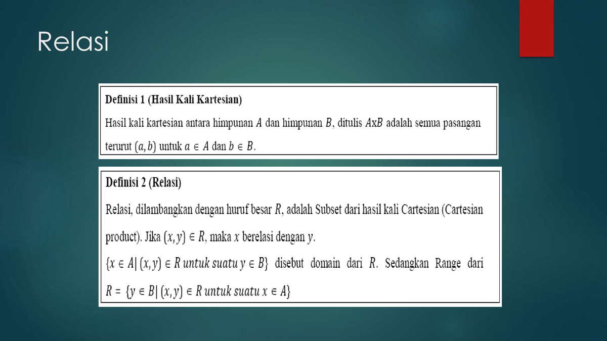 Relasi Dan Fungsi - Relasi ####### Relasi Biner R Antara Himpunan A Dan ...