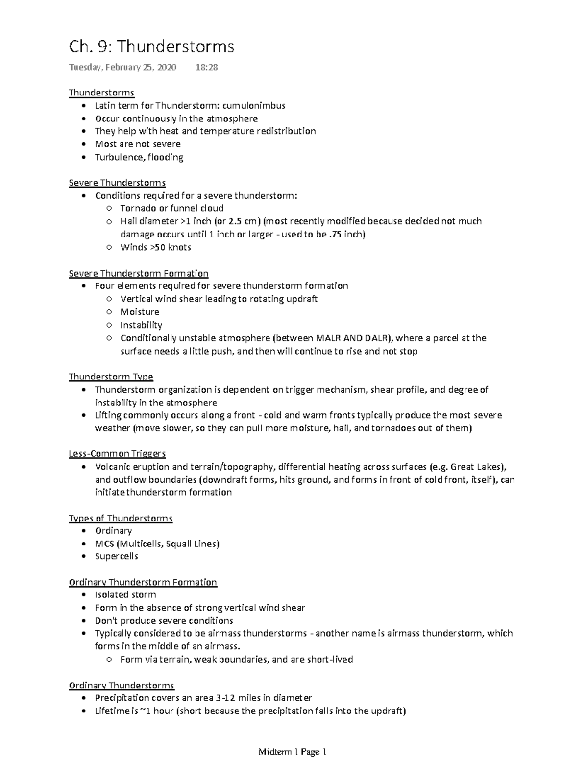 Ch. 9 Thunderstorms - Lecture notes 9 - Warning: TT: undefined function ...