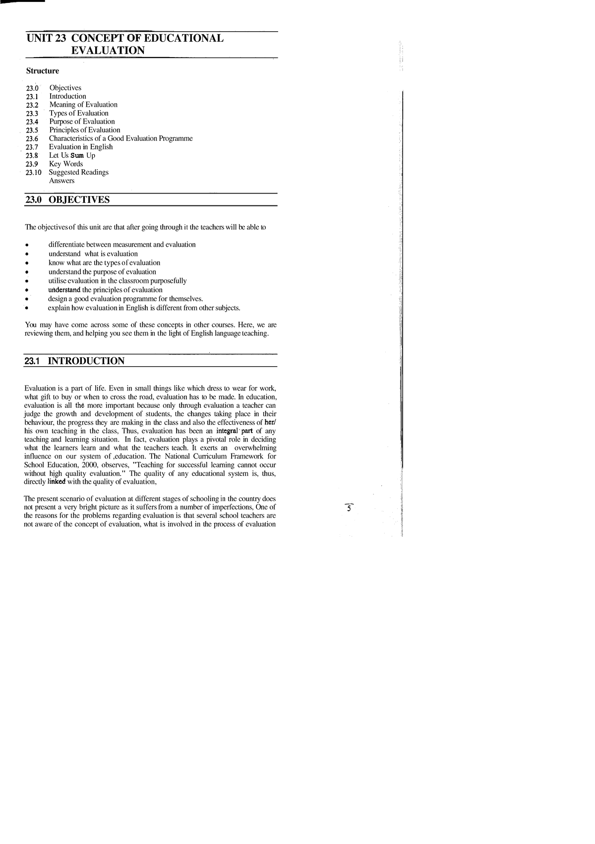 Educational evaluation UNIT 23 CONCEPT OF EDUCATIONAL EVALUATION