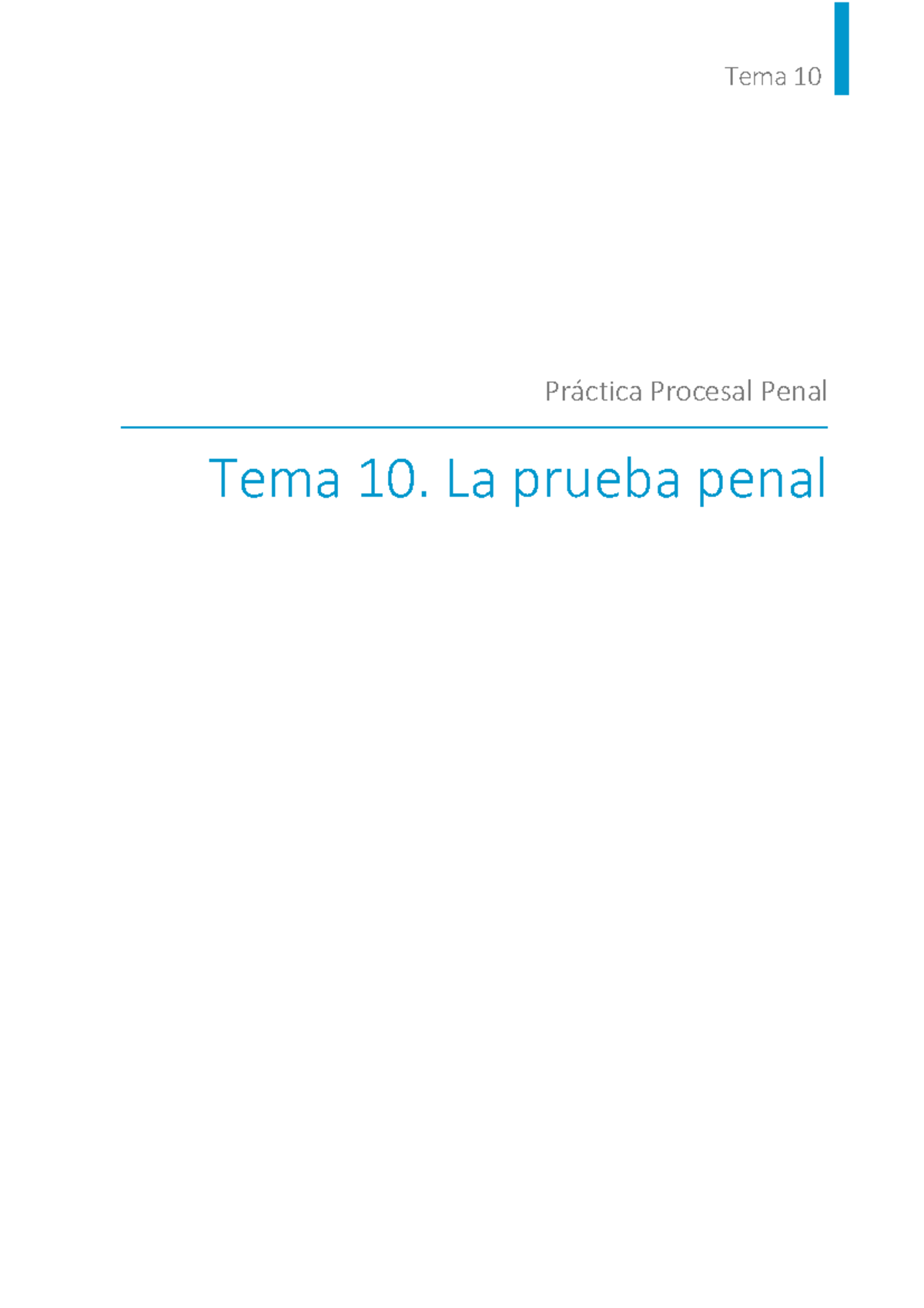 TEMA 10 Penal - temario - Tema 10 Práctica Procesal Penal Tema 10. La ...