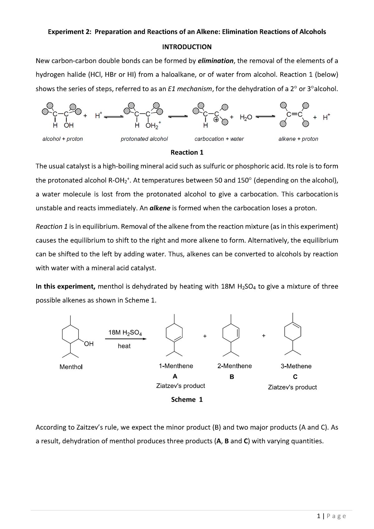 PDF document - Worksheet - Experiment 2: Preparation and Reactions of ...