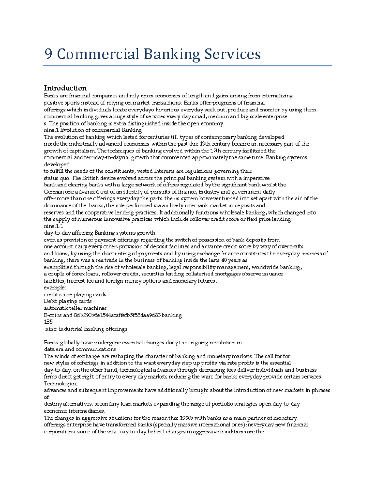 What Are Commercial Banking Services