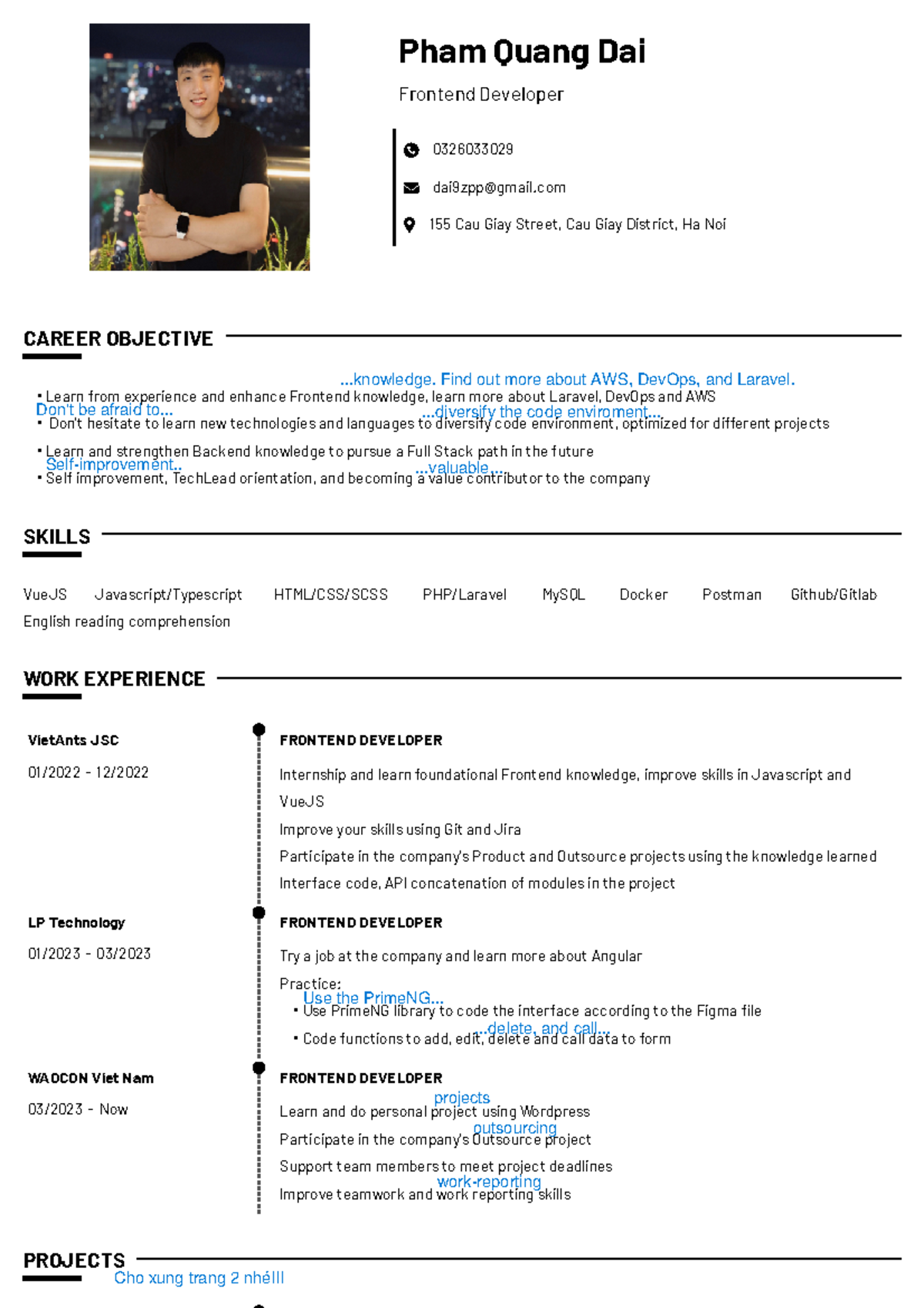 Pham Quang Dai Top CV - tài chính tiền tệ - Pham Quang Dai Frontend ...