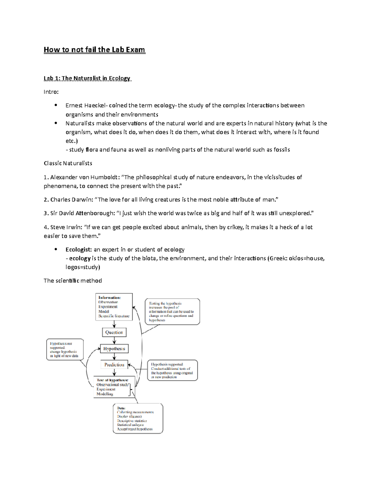 Lab Exam Summary Notes - How to not fail the Lab Exam Lab 1: The ...