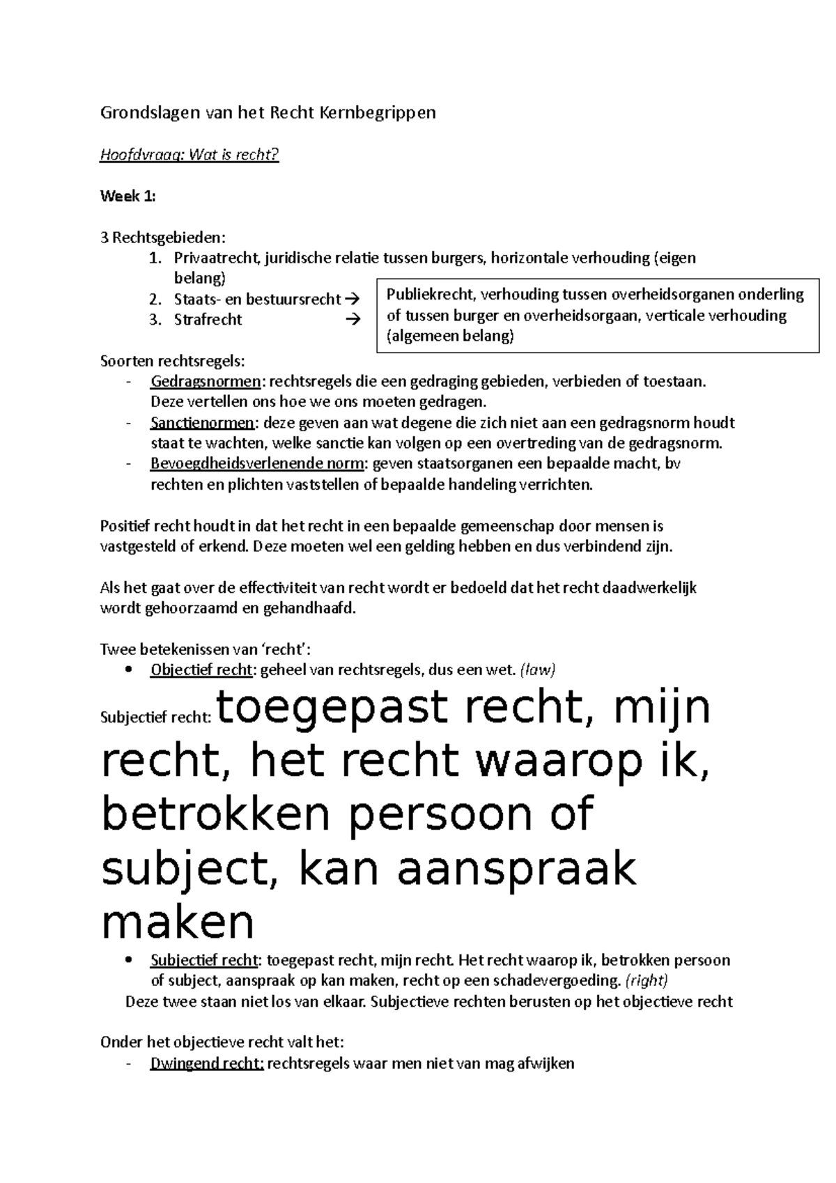 Grondslagen Van Het Recht Kernbegrippen - Grondslagen Van Het Recht ...