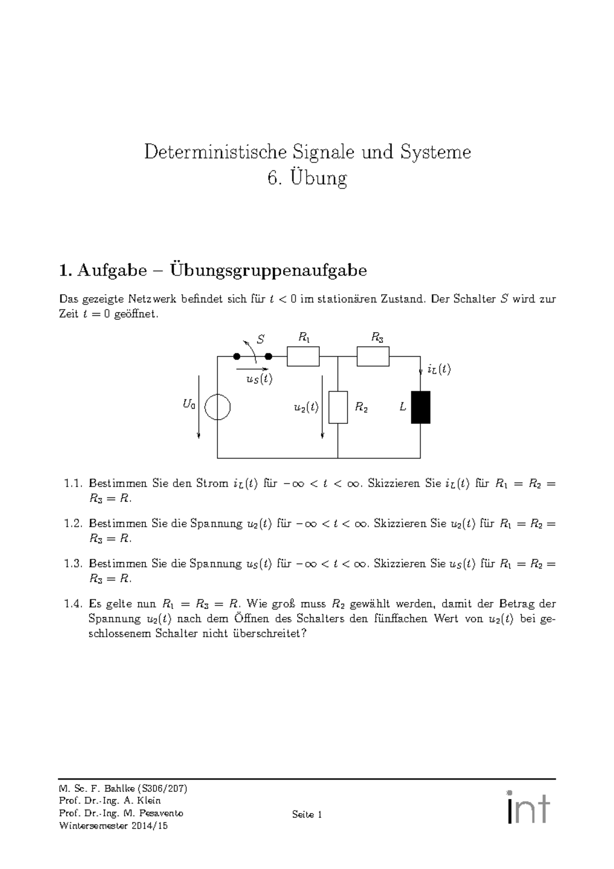 Vorlesung Deterministische Signale Und Systeme – AAMGV