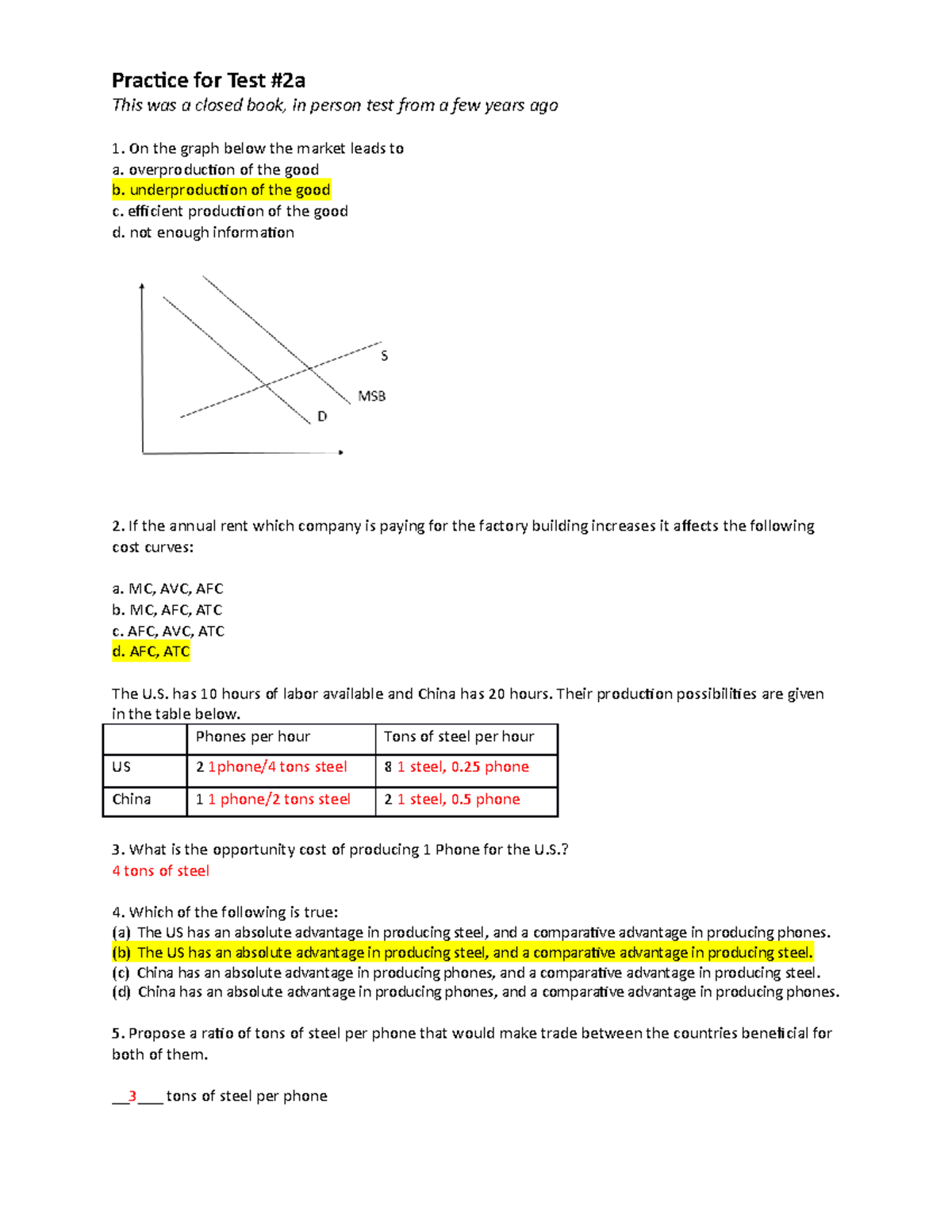 Practice Test 2a for Ec101 - EC101 - BU - Studocu