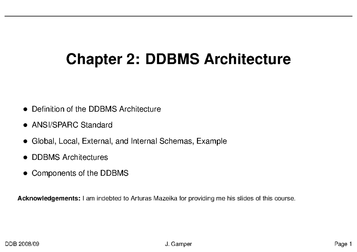 Ddb02 architecture - Distributed database - Chapter 2: DDBMS ...